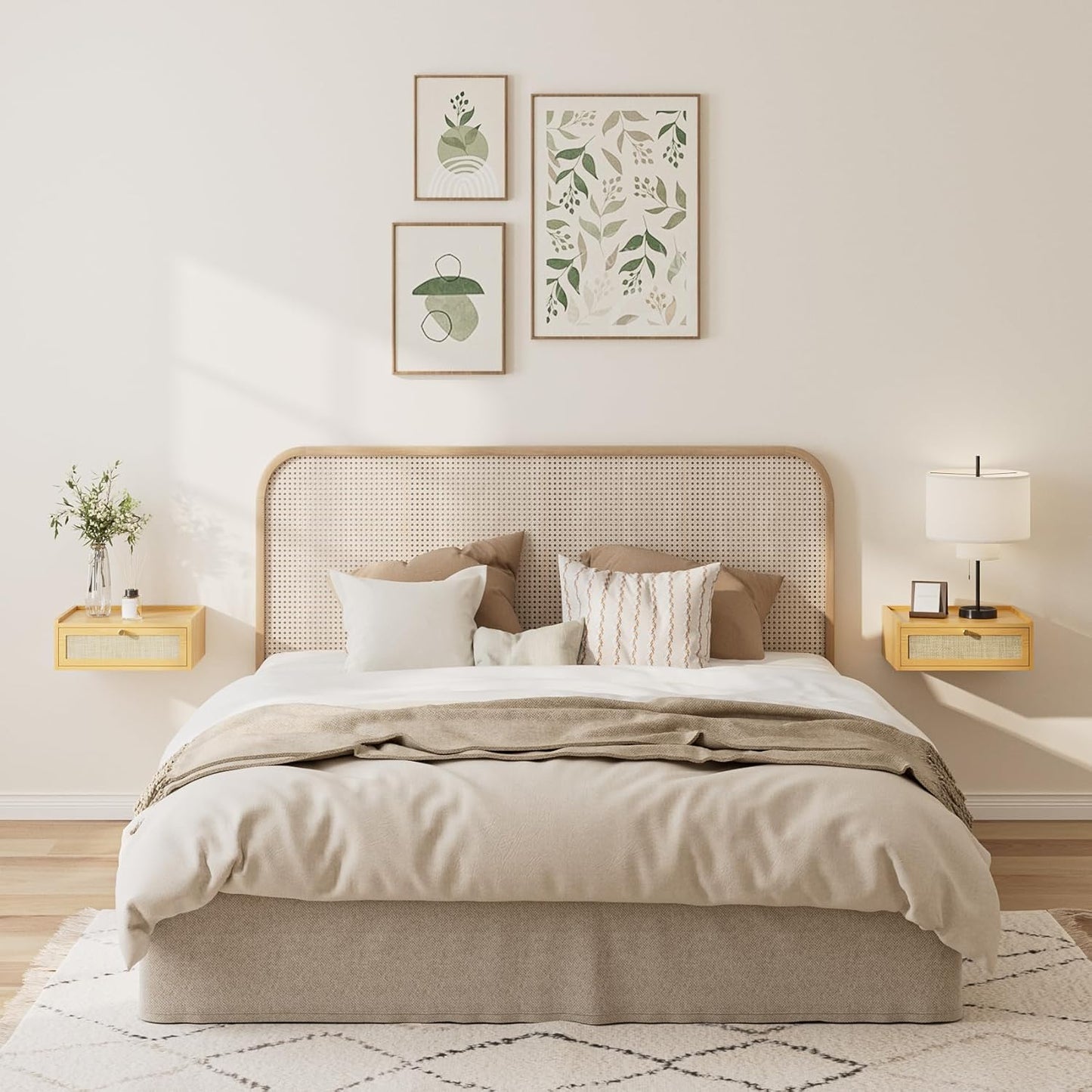 Floating Nightstand,Wall Mounted Night Stand with Drawer,Small Floating Shelves,Floating Wood Bedside Table for Bedroom、Living Room、Bathroom