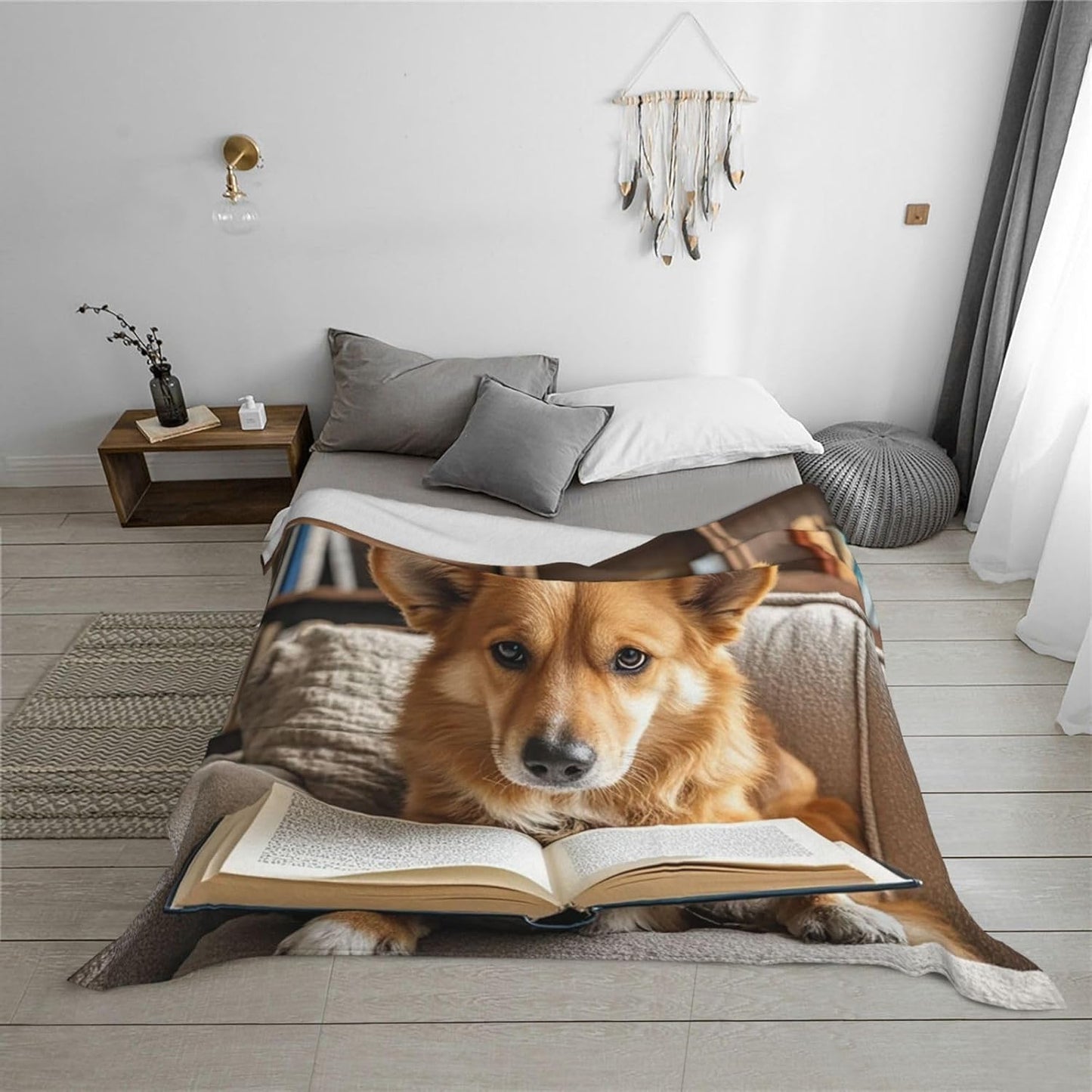 Throw Blanket for Couch Thick Soft Fleece Blankets Warm Cozy Air Conditioning Quilt All Seasons Reading Dog Blanket Lightweight Flannel Fuzzy Blankets for Bed Couch Living Room Sofa 80"x60"