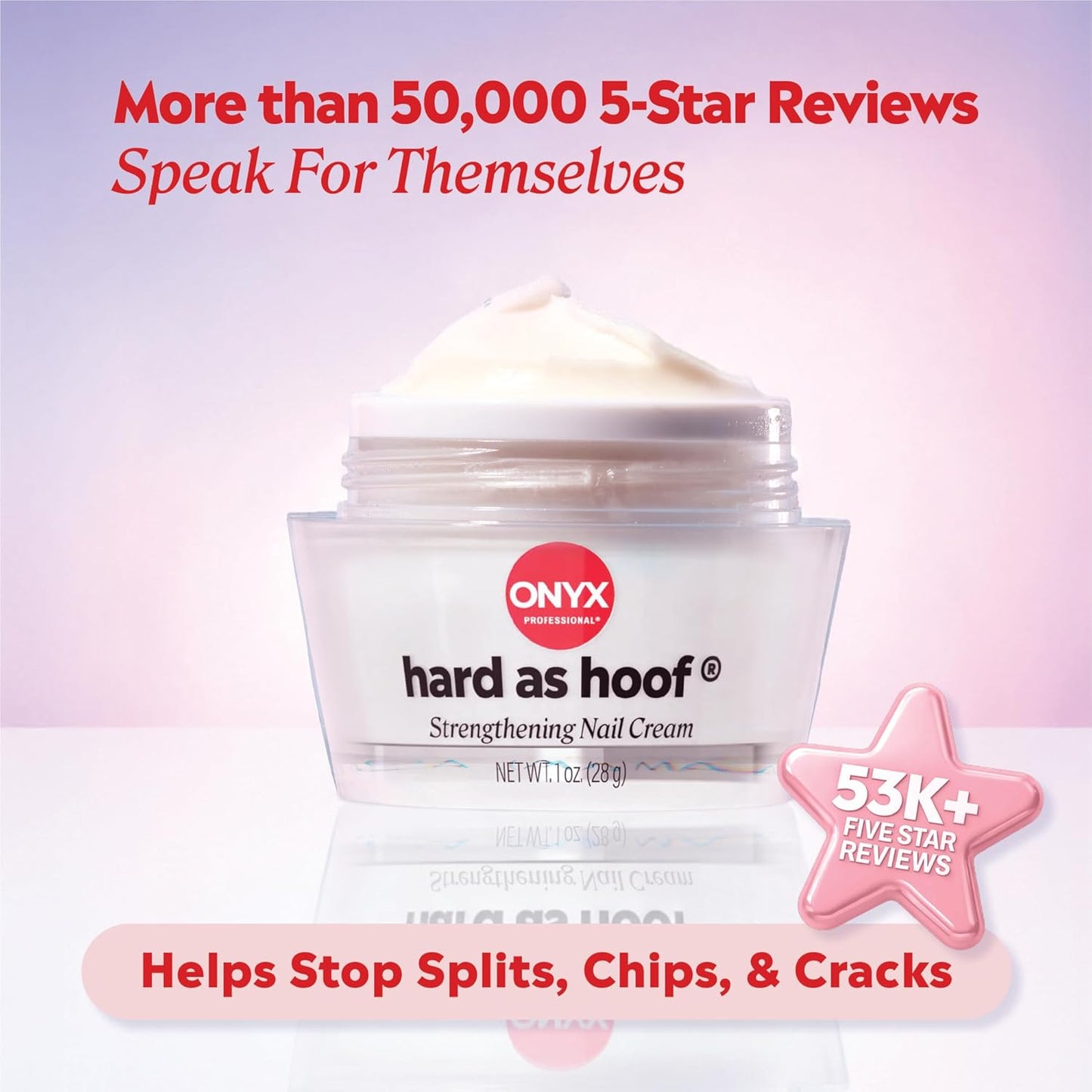Onyx Professional Hard As Hoof Nail Strengthening Cream, Unscented - Nail Growth & Conditioning Cuticle Cream Stops Splits, Chips, Cracks & Strengthens Nails, 1 oz