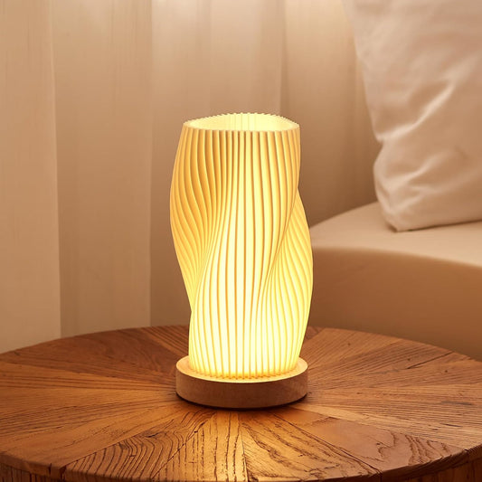 Table Lamp Bedside Lamps for Bedroom, Small Night Stands Desk Lamp, Mood Warm Cozy Lighting, Vintage Boho Cool Mid Century Modern Lamp, Aesthetic Accents Home Room Decor (Warm-A, Medium)