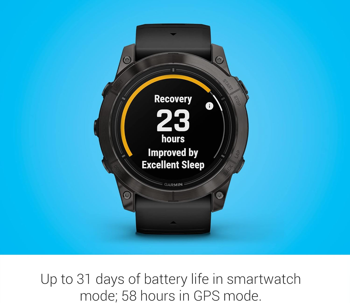 Garmin epix Pro (Gen 2) Sapphire Edition, 51mm, High Performance Smartwatch, Advanced Training Technology, Built-in Flashlight, Black