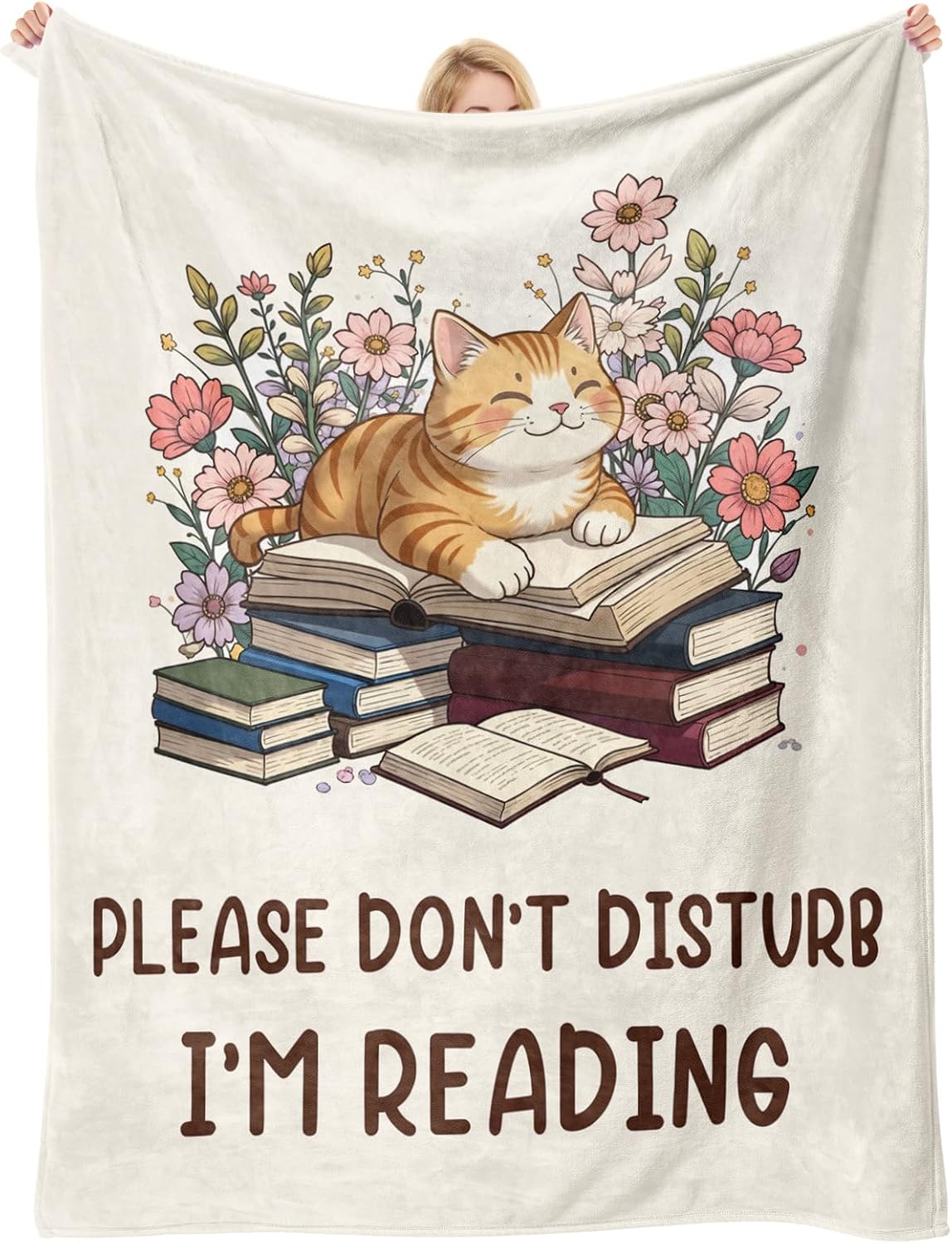 Book Lovers Gifts for Women, Reading Blanket for Book Lovers, Bookish Gifts, Teacher Appreciation Gift, Graduation Presents for Her Him Librarian, Christmas Bookworm Reading Blanket 60"x50"