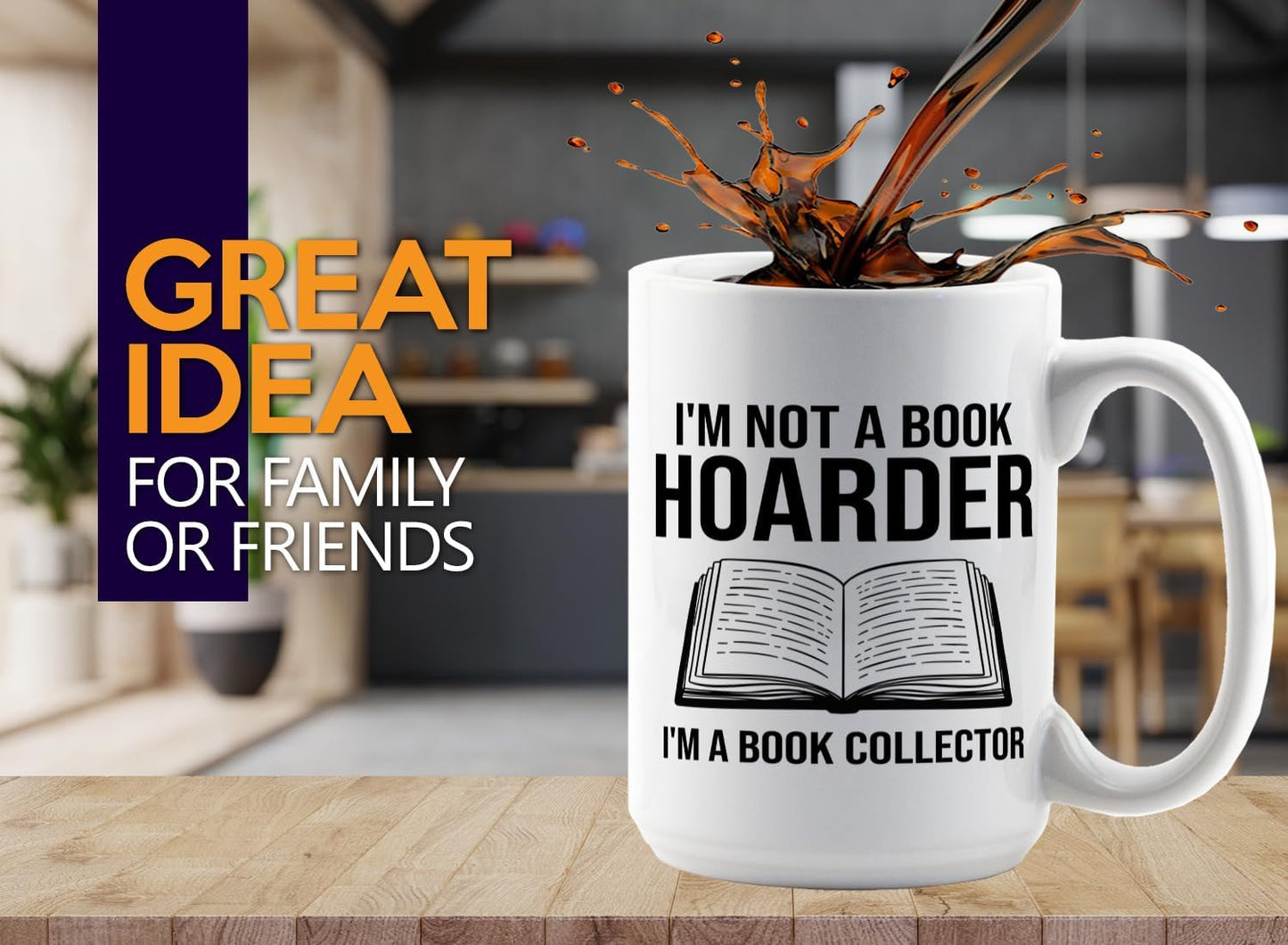 Book Lover Coffee Mug 15oz White -Im not a - Bookworm Literature Library Book Lover Reader Booked Editor Intellectual Studious