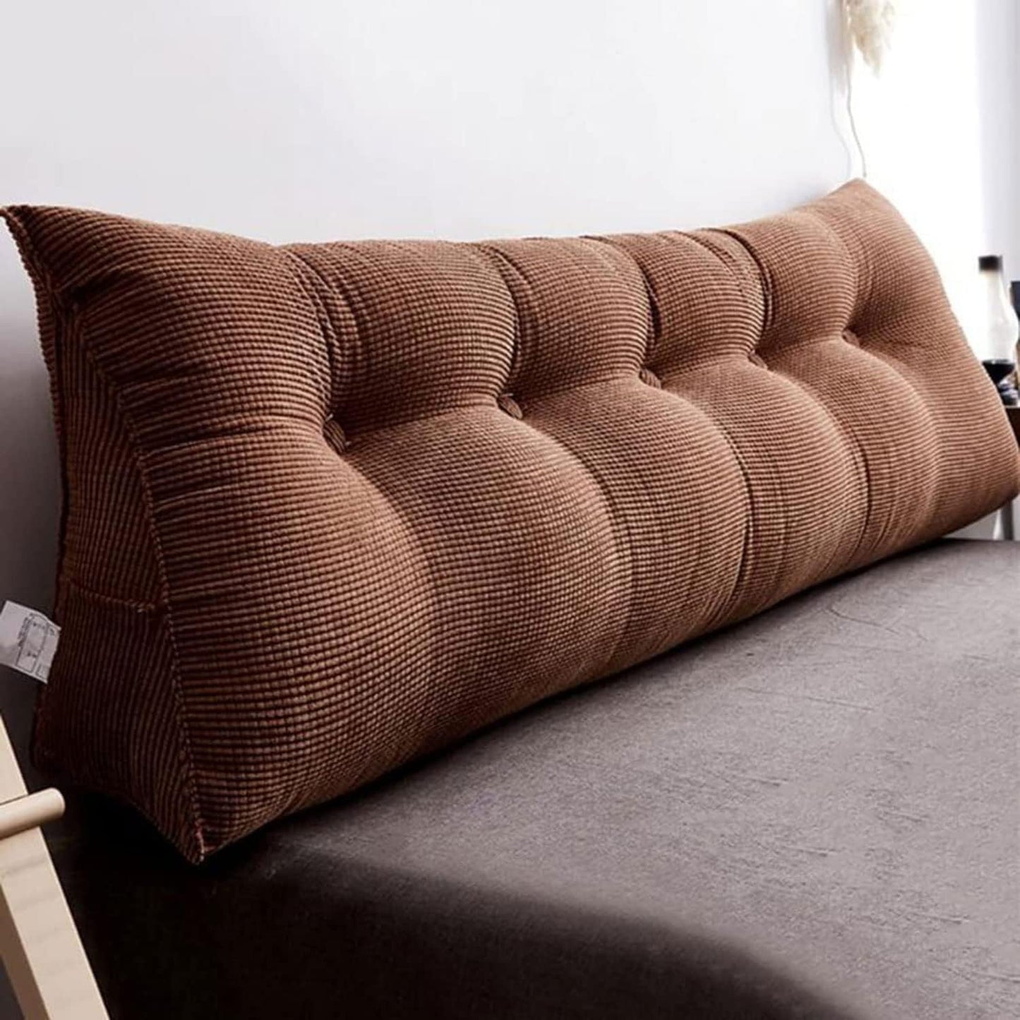 Solid Color Triangular Headboard Pillow, Triangle Cushion Reading Pillow,Bolster Positioning Support Wedge Pillow Removable(Size:120x25x50cm(47x9.8x19.6),Color:C)