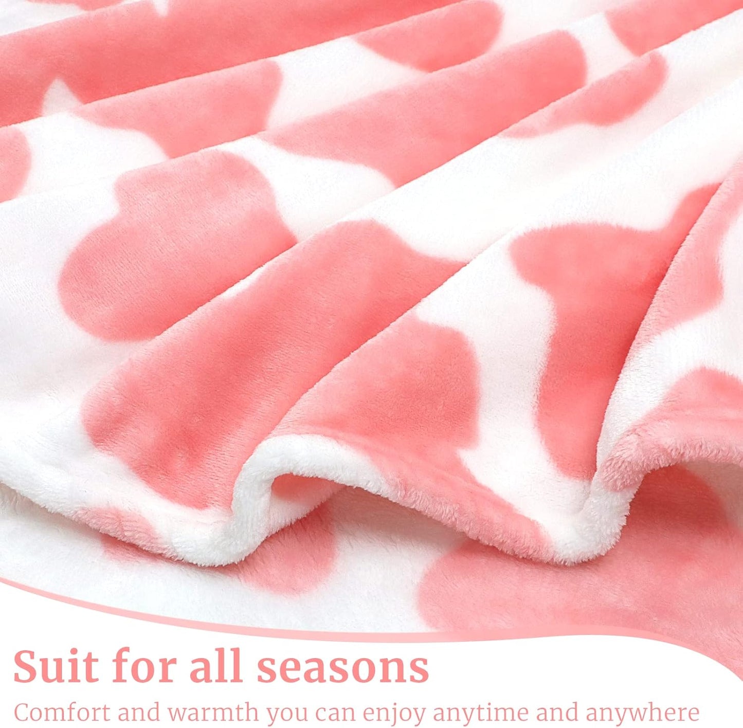 HSEEC Blankets & Throws Queen Size Warm Blanket Pink Soft Fleece Throw Blankets for Bed 90x90 inches