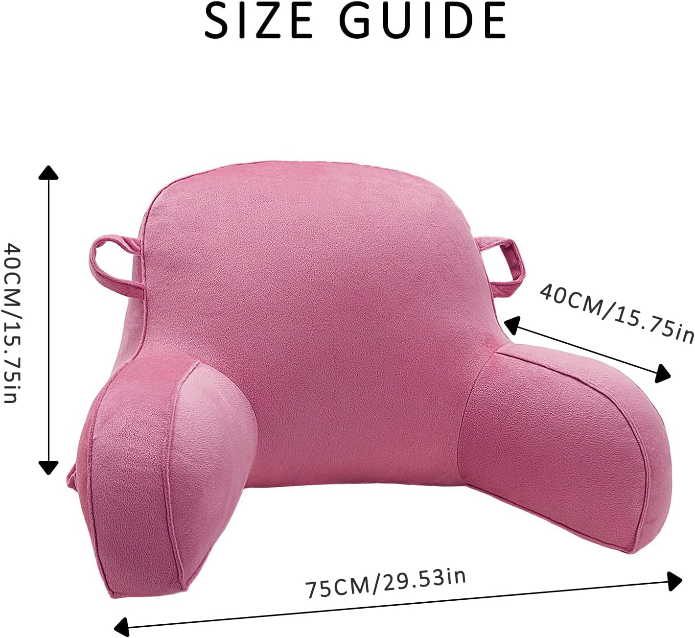 LiveGo Reading Pillow for Kids, Velvet Back Support Cushion for Sitting Up in Bed Adults, Kids Cuddle Cushion with Arms & Backrest Support Pillow for Teen Boys Girls Reading Bed Rest