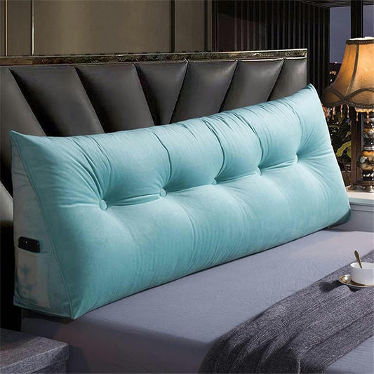 Reading Pillow Large Bolster Triangular Headboard Backrest Positioning Support Wedge Pillow for Dorm Room Daybed Twin Bed with Removable Cover