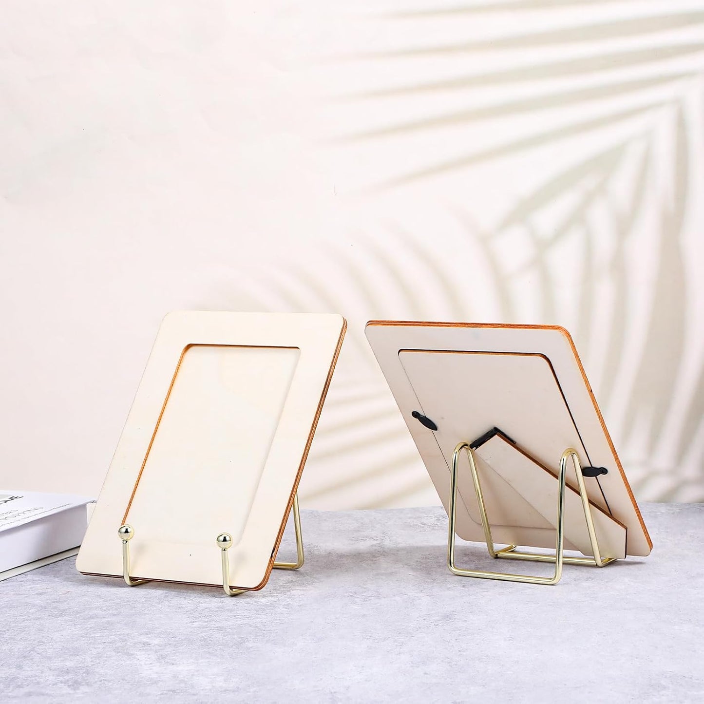 12 Pieces Gold Plate Stands for Display, Decorative Plate Holder Metal Easel Stand for Pictures, Photos, Books, Artwork - 3.1 Inch H, Sturdy Iron, Perfect for Home Office Kitchen