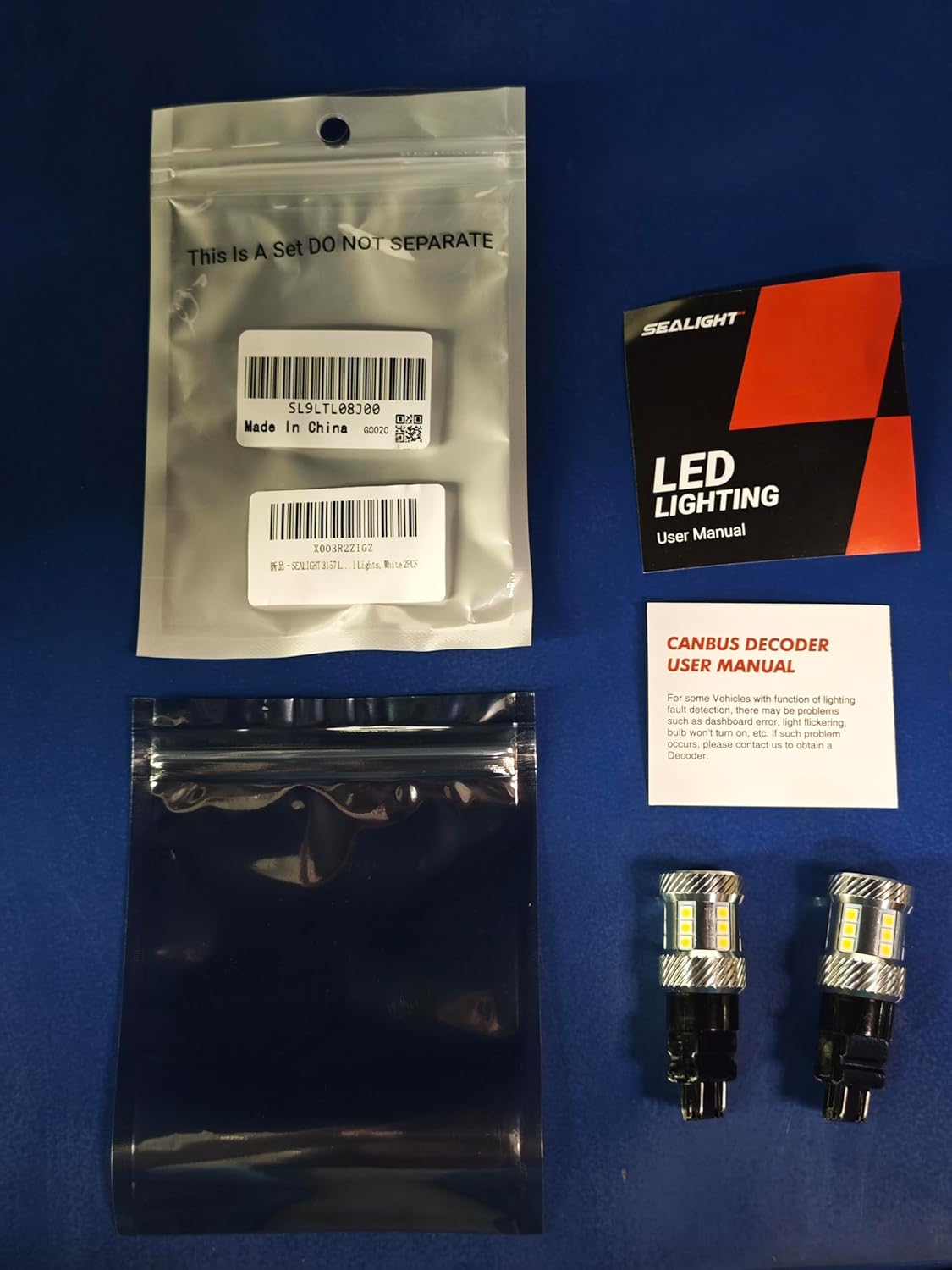 SEALIGHT 3157 LED Bulb Reverse Light, Brake Bulbs 600% Brighter 6000K 1800LM Super Bright 3056 3156 3057 LED Bulbs with Projector Len for DRL Tail Brake Turn Signal Lights, White 2PCS