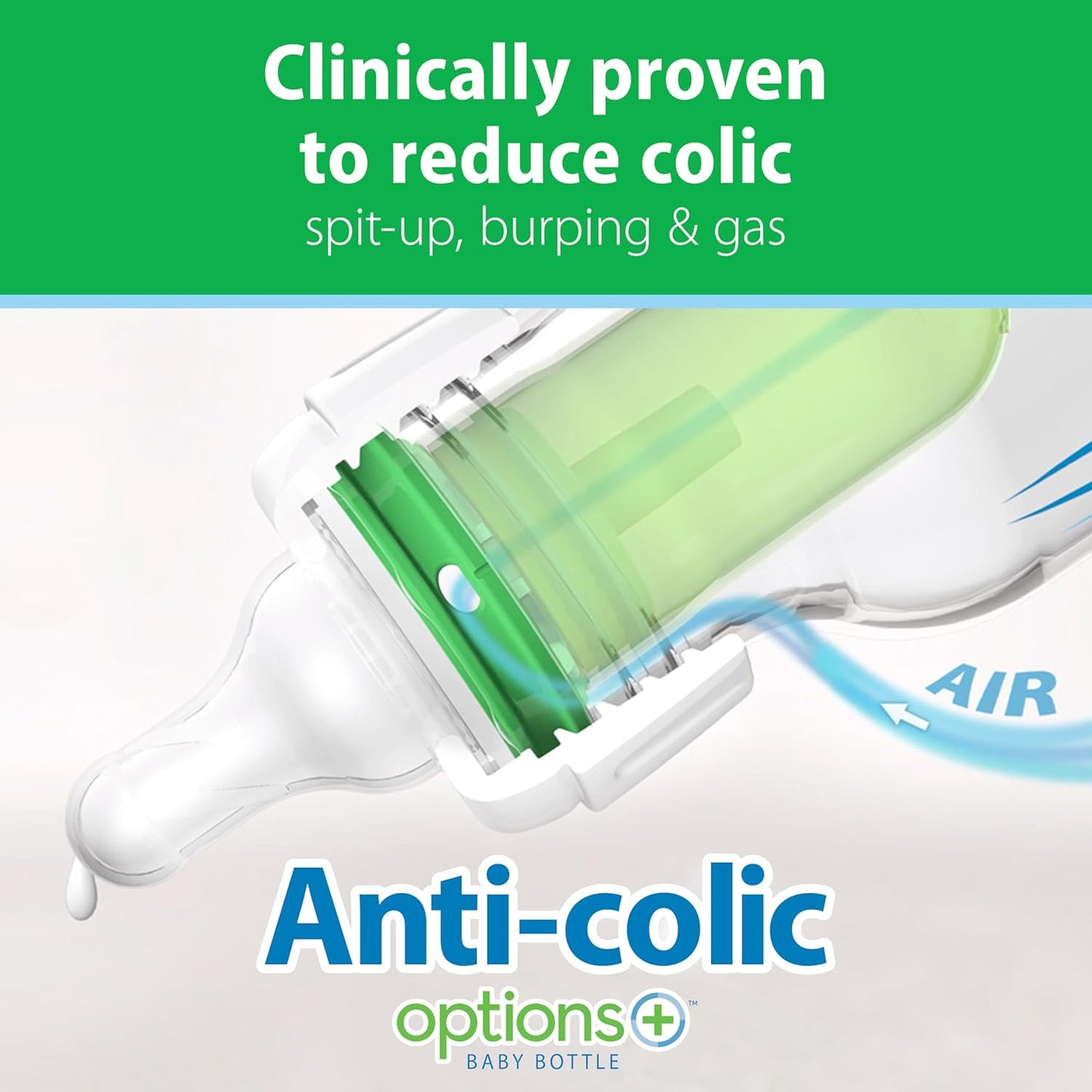 Dr. Brown's Anti-Colic Options+ Narrow Glass Baby Bottle with Level 1 Slow Flow Nipple, BPA-Free, 8 oz/250 mL, 0m+, 4-Pack (Packaging May Vary)