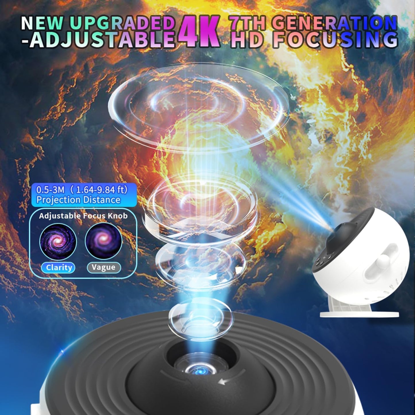 Planetarium Star Projector,FLEVO Galaxy Projector,Realistic Starry Sky Night Light with 13 HD Galaxy Discs,for Kids Bedroom Ceiling Home Living Room Decor Birthday Gifts (Bluetooth Version)