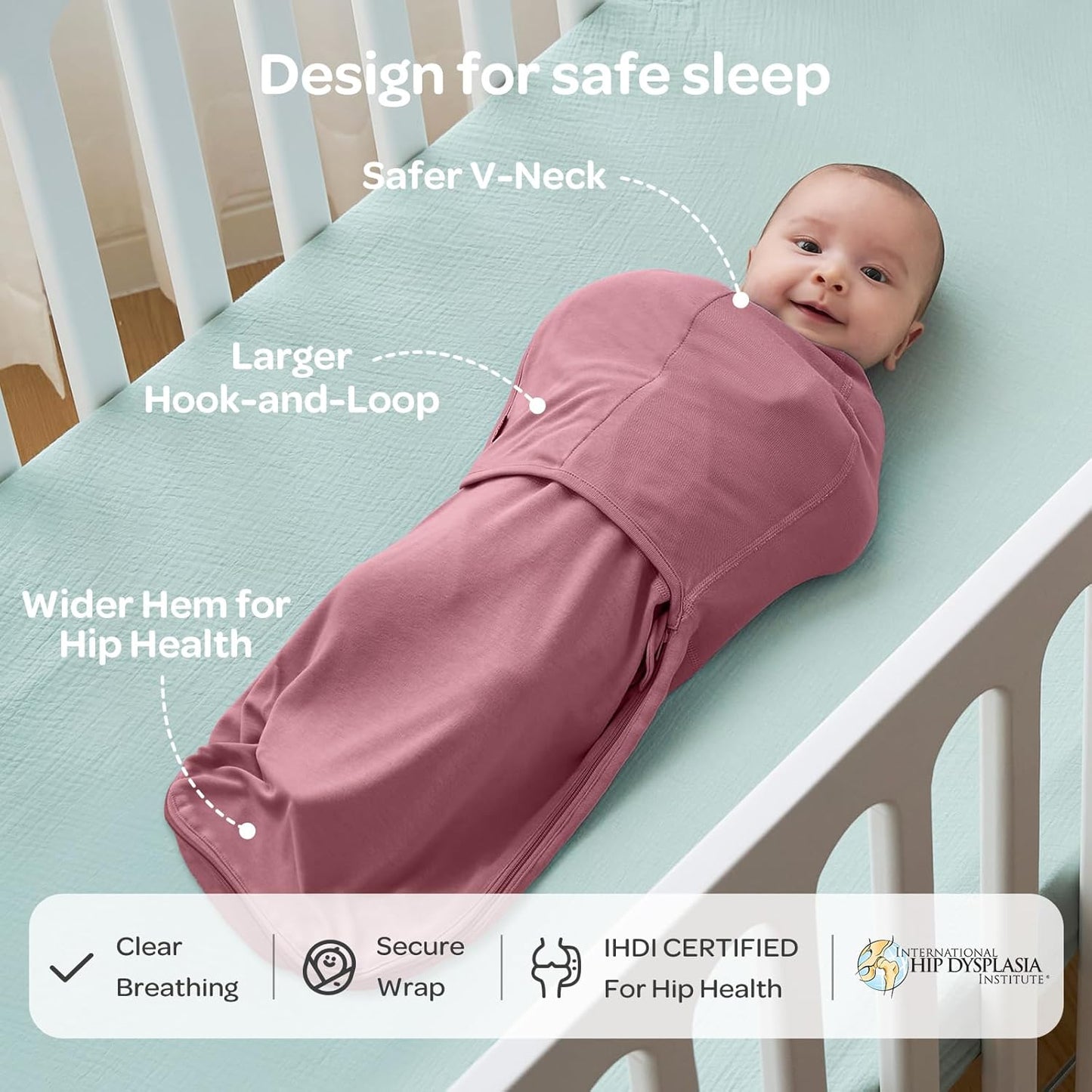 Momcozy Swaddles for Newborns, Quiet Fastener Swaddle Suitable for Infant 0-3 Months, New-Parent-Friendly Sleep Sack, Reduce Startle Reflex, Newborn Boys Girls Registry Essentials, 2-Pack, Bloom