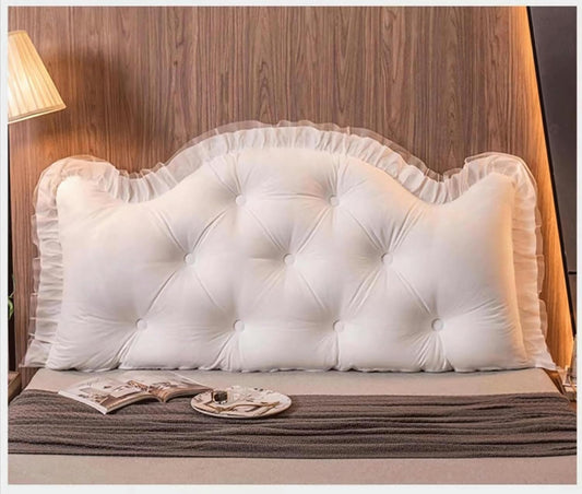 Headboard Pillow Reading Pillow Bedside Cushion Double Sofa Large Back,Removable Headboard Bolster Support Pillow for Bedroom Tatami Daybed Bunk Bed(Size:59"/150cm,Color:Pink)