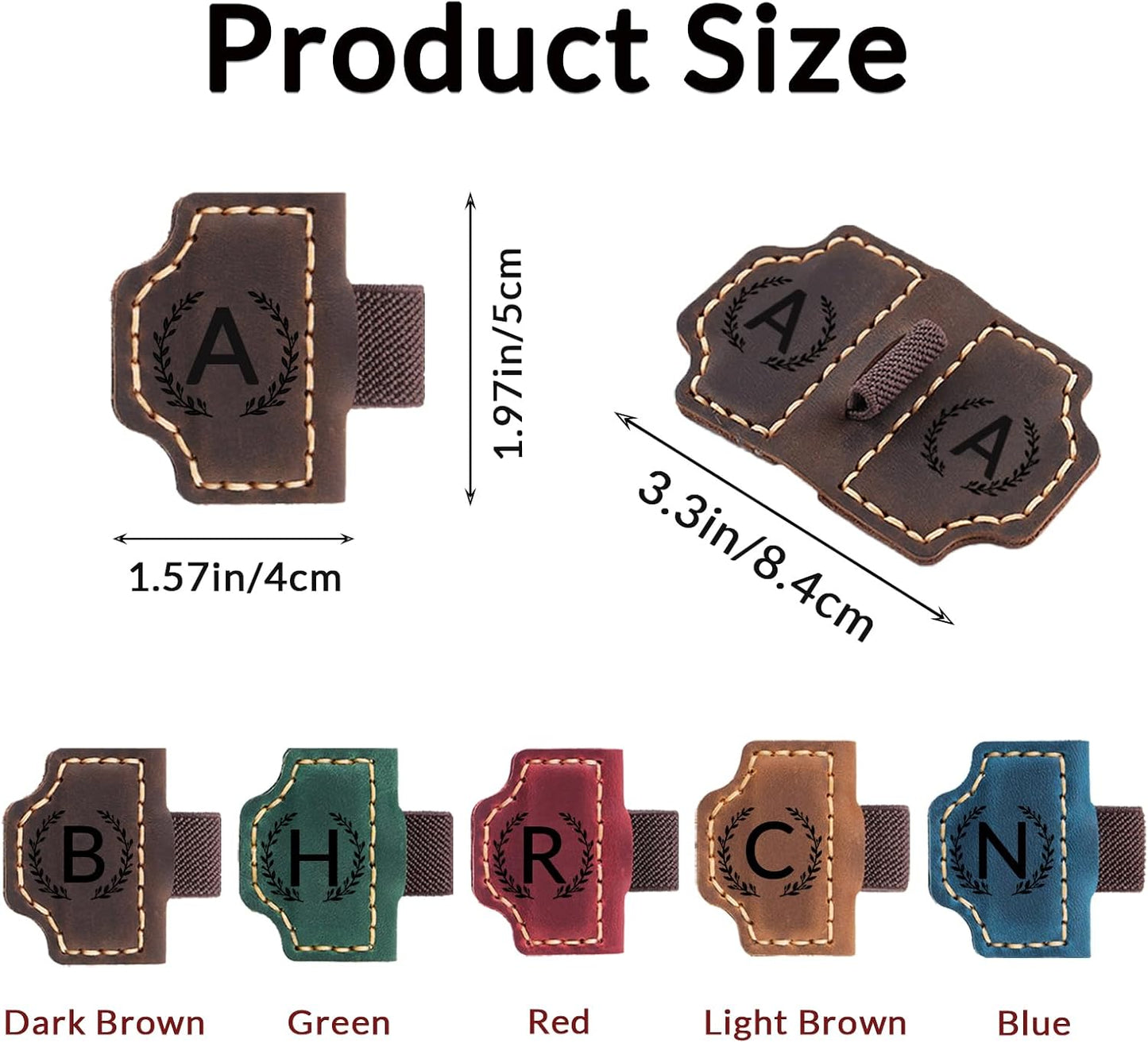 Personalized Magnetic Leather Bookmarks with Pen Holder,26 Letters Custom Book Markers for Reading with Name Initial Gift for Book Lovers,Women,Men (Blue, A)