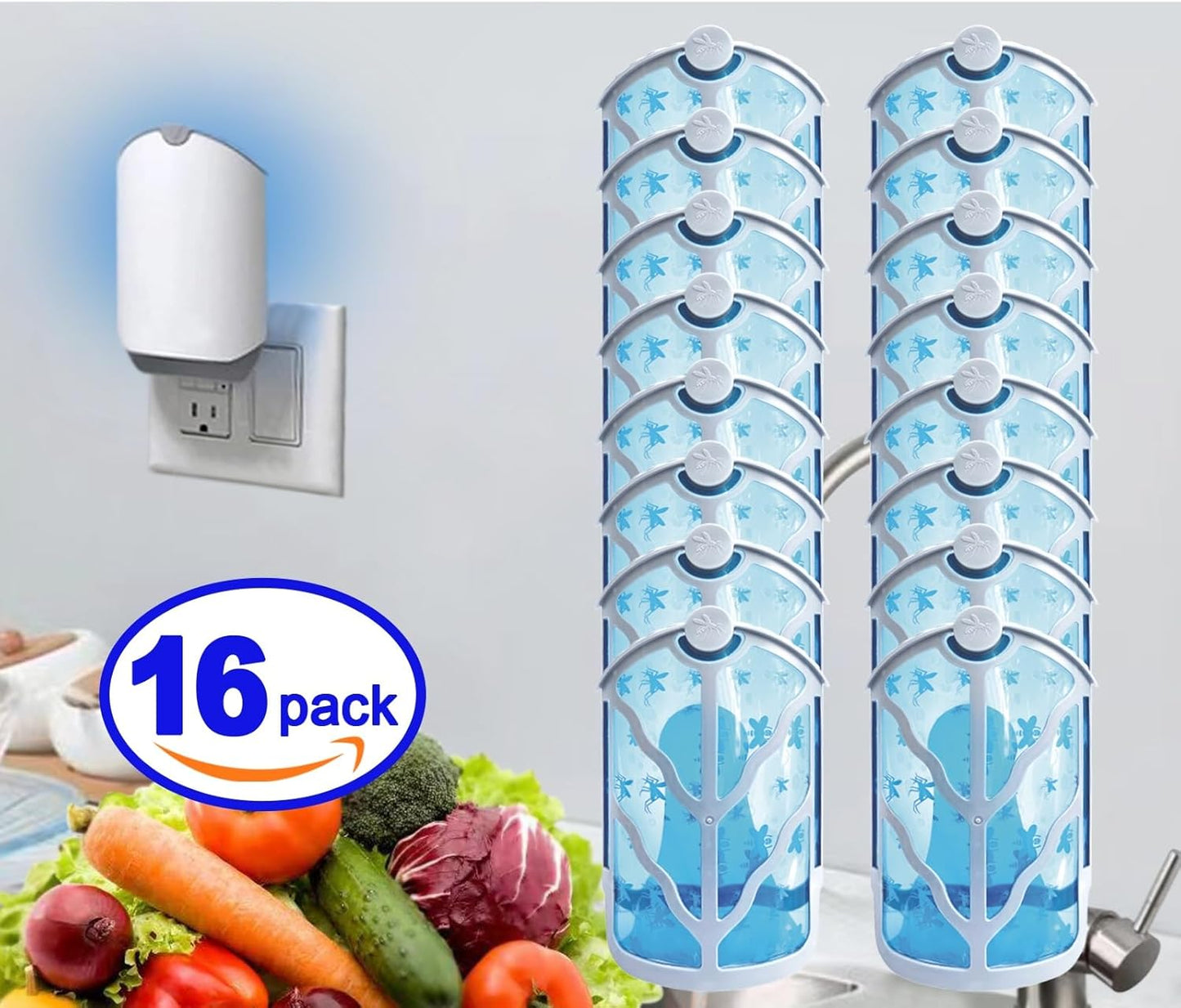 16 Pack Refills Cartridge Compatible with Flying Insect Trap M364 M364A and Max, White