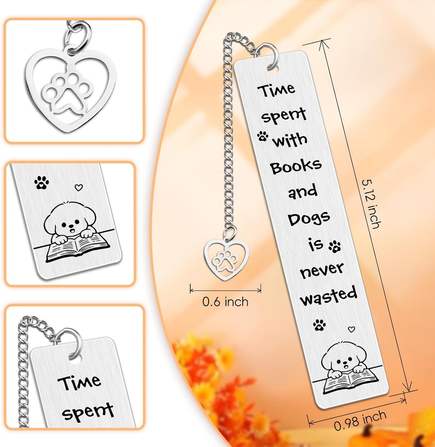 Dog Bookmark Metal Cute Bookmarks for Women Book Accessories for Reading Lovers Gifts for Dog Lovers Friends Teachers Animal Bookmarks Book Lovers Gifts