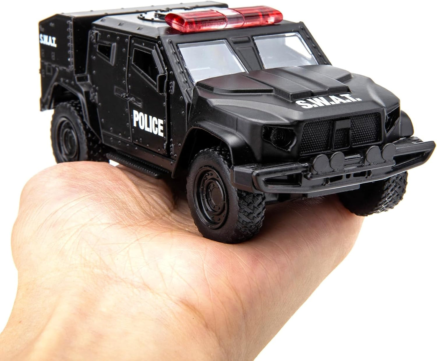 BDTCTK 1/36 Scale JLTV Armored Car Police Car Model, Zinc Alloy Die-Cast Pull Back Vehicles Kid Toys for Boy Girl Gift (Black)