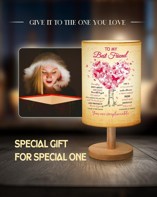 Best Friend Birthday Gifts for Women, Friendship Gifts for Women Fabric Lamp, Bestie Gift Table Lamp with Wooden Stand Unique Gift