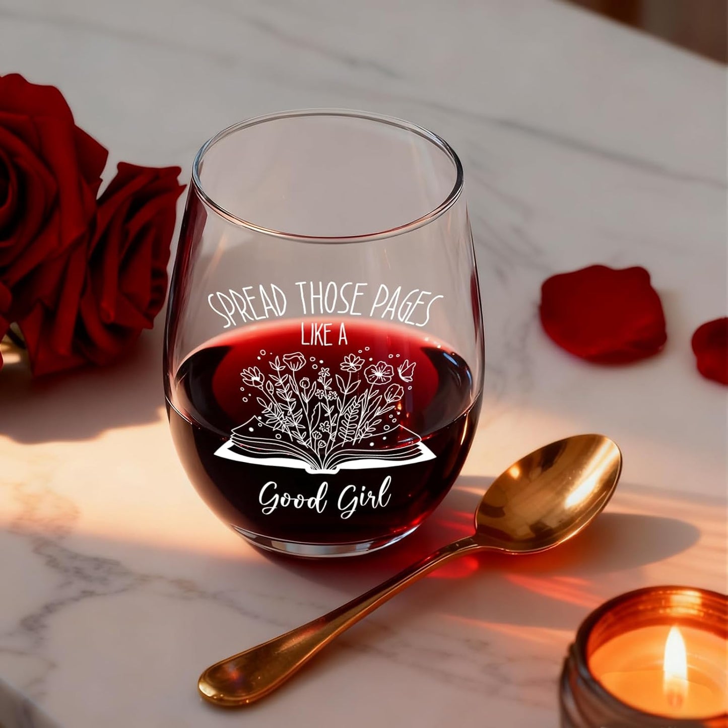 Spread Those Pages Wine Glass Gifts for Women Who Love Spicy Books, Book Lovers wine Glasses Gift for Female Readers, Funny Dark Romance Reading glass for Reading Day Christmas-49