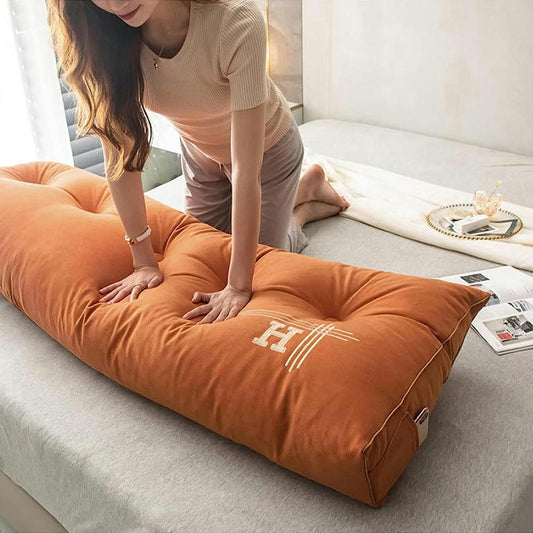 Backrest Cushion Triangular Headboard Pillow, Bedside Cushion Bed Sofa Long Reading Pillow, Sofa Bed Back Positioning Support Cushion with Removable Cover, Soft and Comfortable
