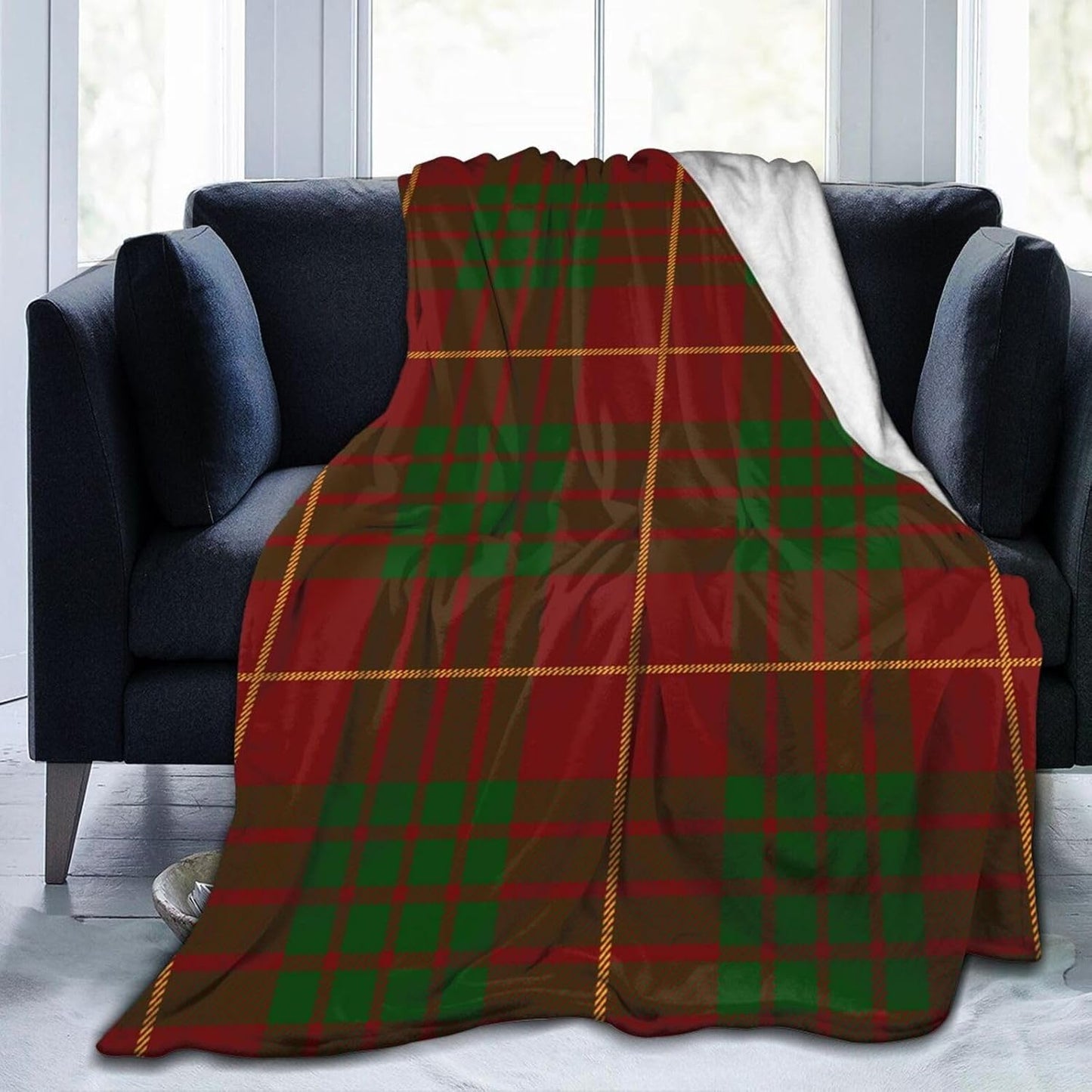 Clan Cameron Scottish Tartan Plaid Blanket Super Soft Flannel Throw,Ultra-Soft Blanket for Bed Or Sofa All Season,Cozy Lightweight Blankets for Women Kids Adults 50"X 40"