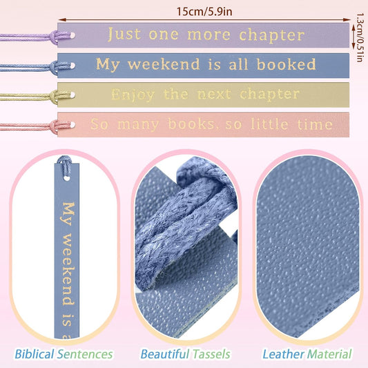 Skyygemm 10 Pcs Leather Bookmarks for Book Lover Gifts for Women Pastel Leather Bookmarks Coworker Teens Book Club Gifts for Teacher Birthdays(Black)
