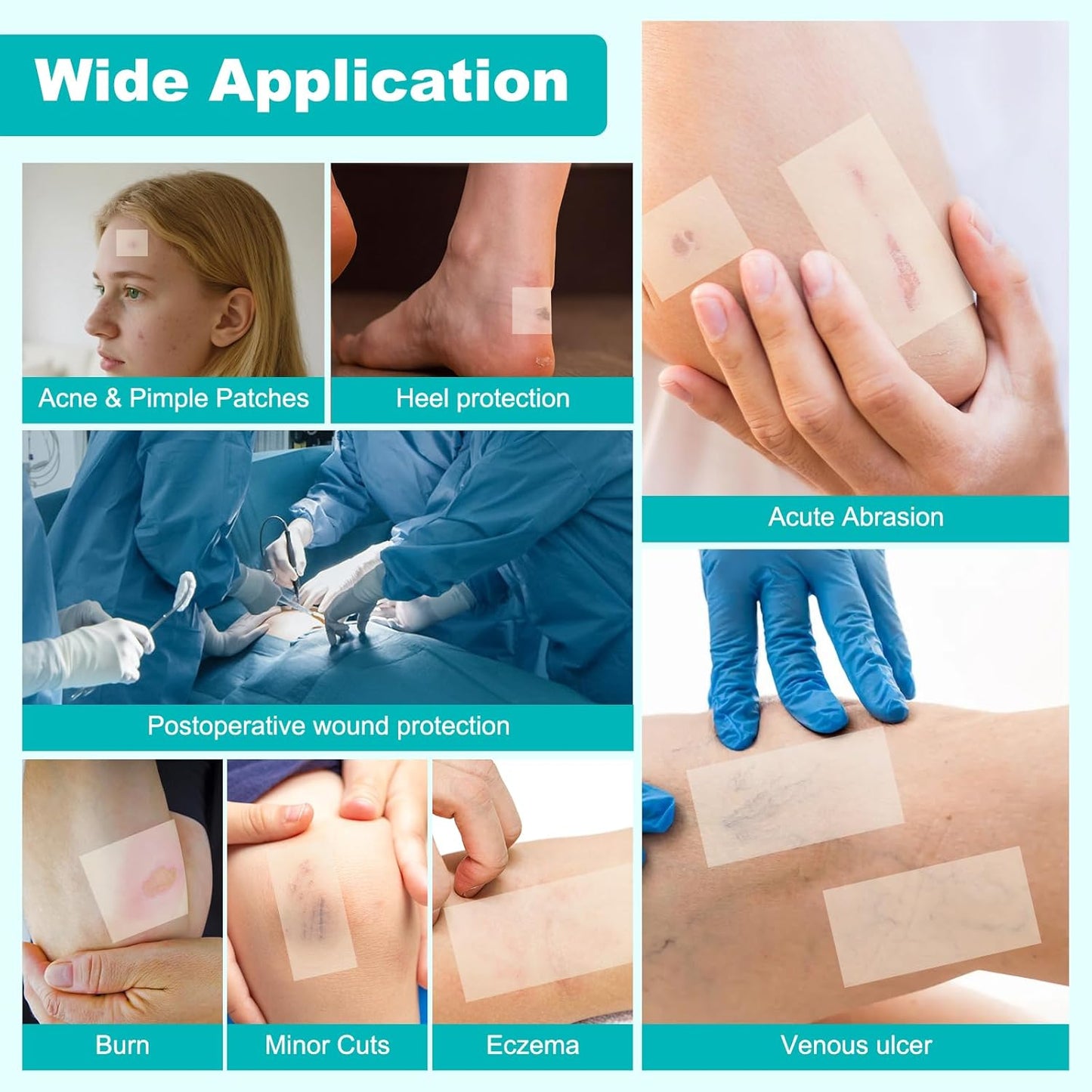 Hydrocolloid Roll for Wound Care, Hydrocolloid Bandages with Self-Adhesive, Cut-to-Size Patch Bandages, Ultra Absorbent, Waterproof, First Aid Kit Essential (2IN*4.8FT)