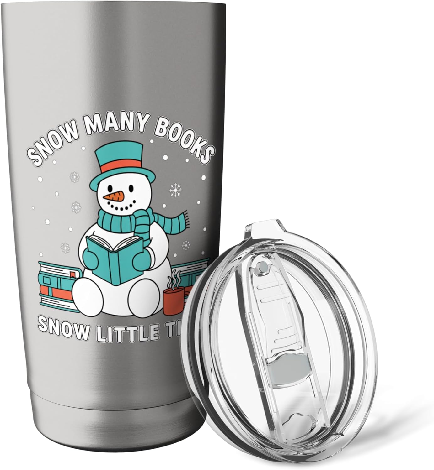 Snow Many Books Snow Little Time Christmas Reading Kids Snow Stainless Steel Insulated Tumbler