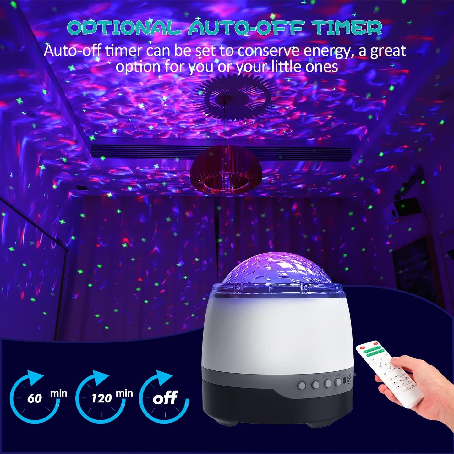 Galaxy Projector for Bedroom,Star Projector,Remote Control & White Noise Bluetooth Speaker,8 Soother Sounds,Timer,Galaxy Light Projector for Kids Room, Adults Home Theater, Party, Living Room Decor