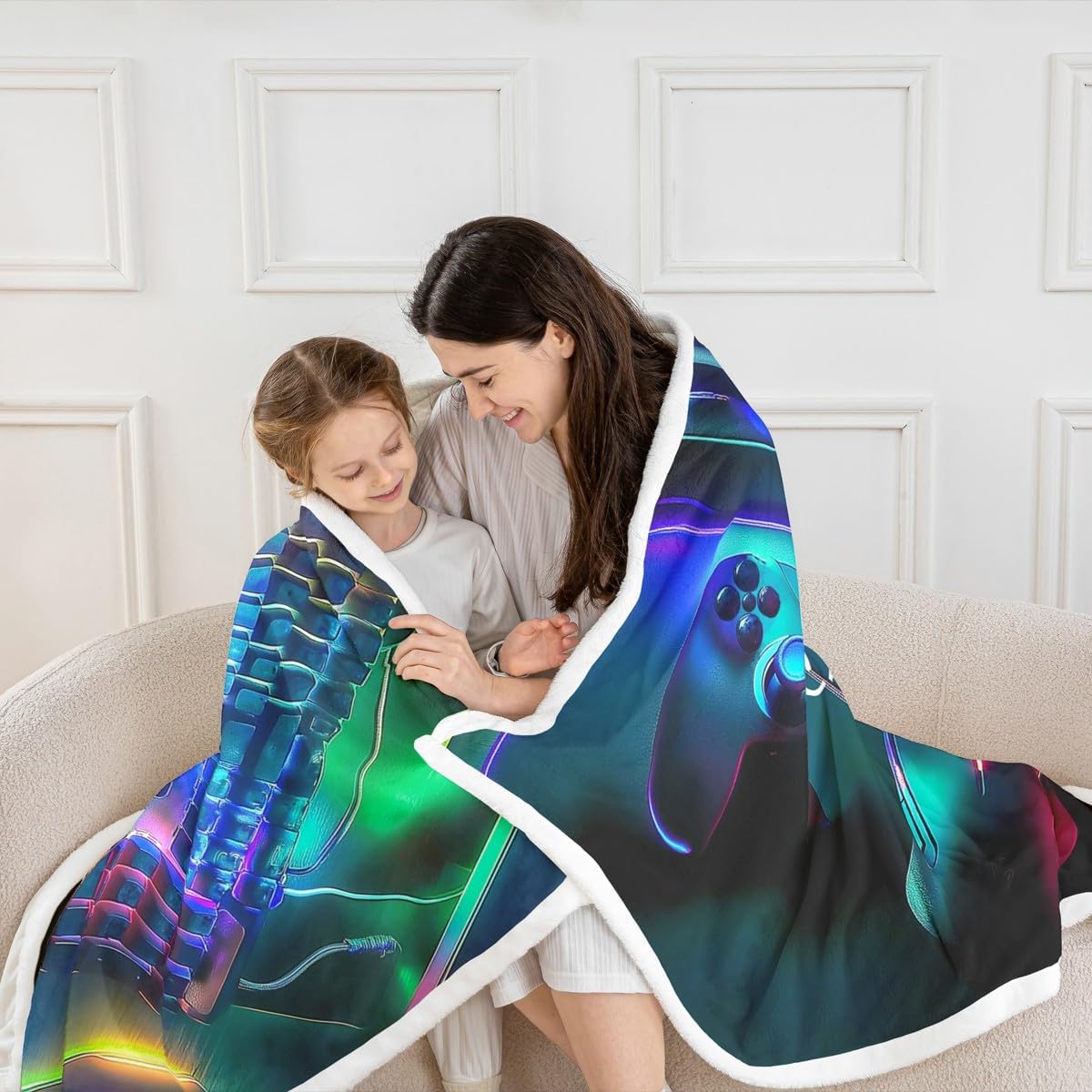 Erosebridal Customizable Gamer Gifts Video Game Room Decor for Boys,Boys Bedroom Decor 60"x80",Gaming PC Gamer Blanket Gaming Throw Blanket Gaming Computer Gaming Room Decor Gamepad Fleece Blanket