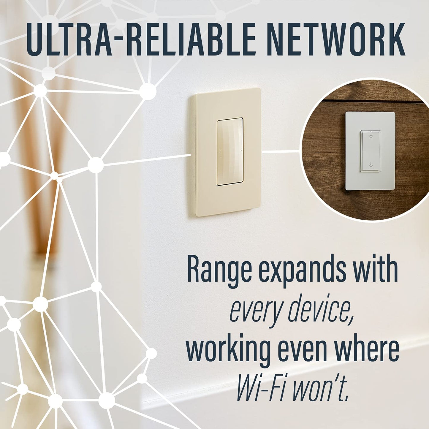 Legrand Radiant WNRL43WH Wireless Smart Switch with Netatmo, Sleep/Wake, Compatible with Alexa, Google Assistant & Apple HomeKit, White (1 Count)