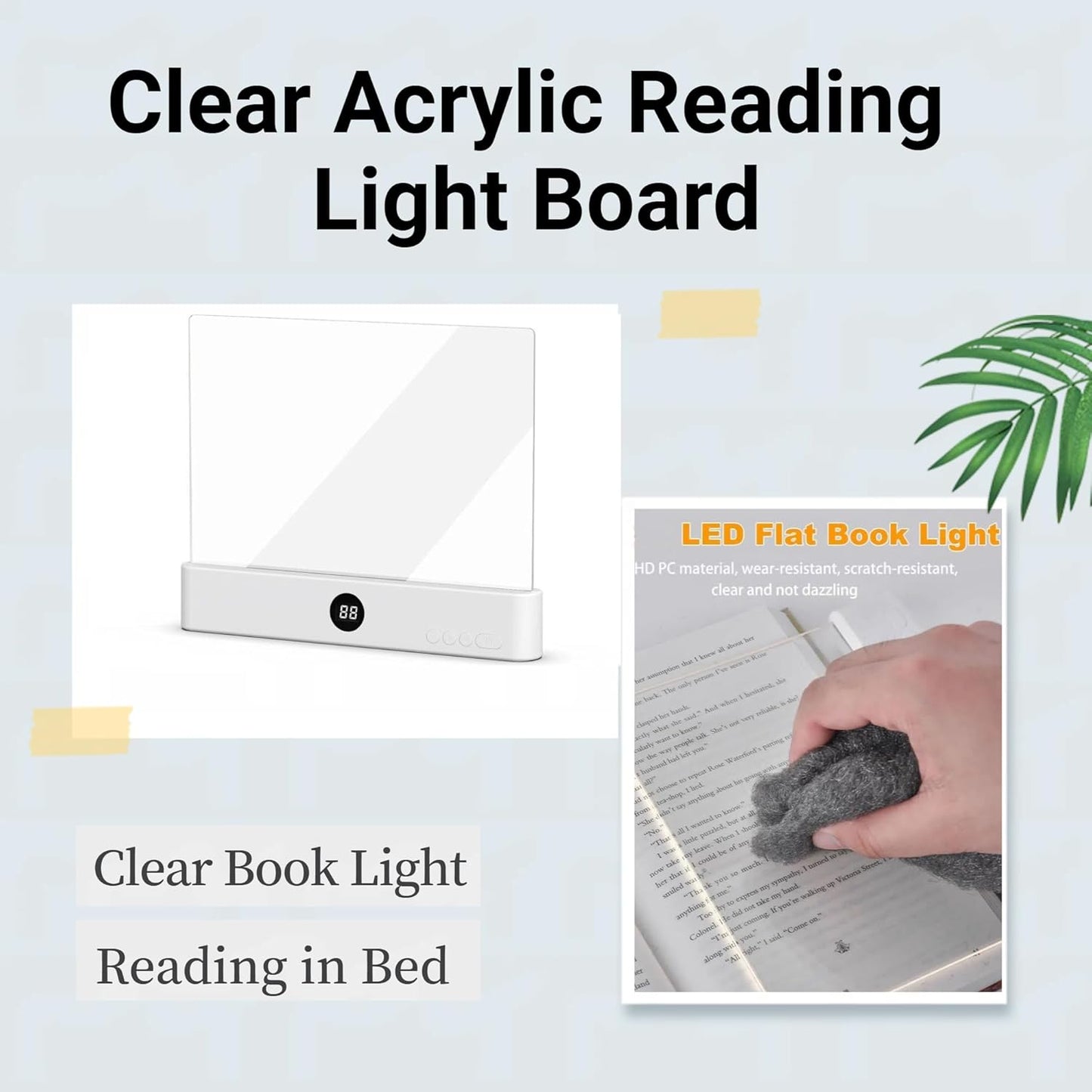 Book Light for Reading in Bed, Rechargeable Reading Light with 3 Color Modes & Timer, Dimmable LED Page Light for Kids, Women, Men - Perfect Night Reading Lamp & Gift for Book Lovers (White)