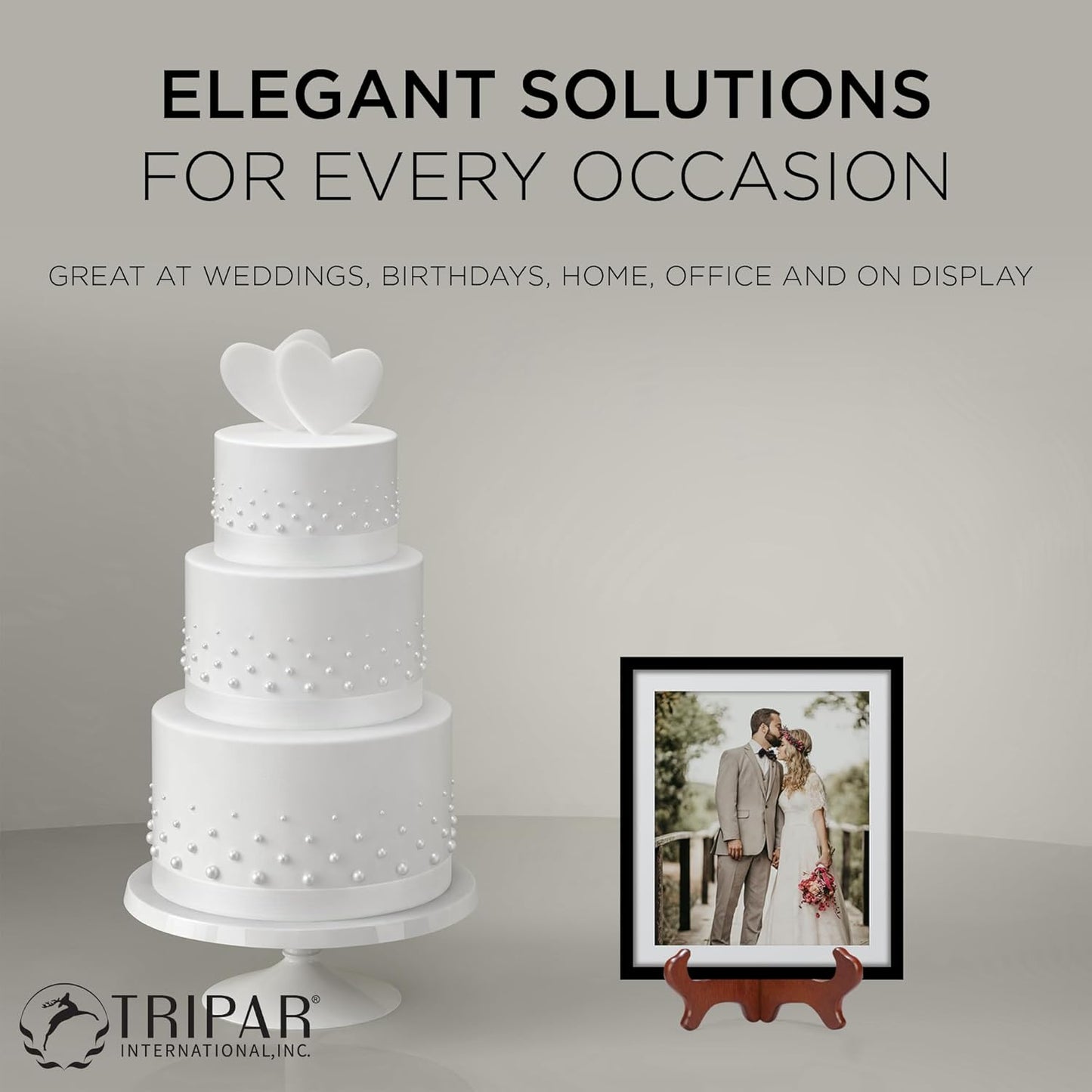 TRIPAR 9 Inch Wooden Plate Display Stand Picture Easel Stand