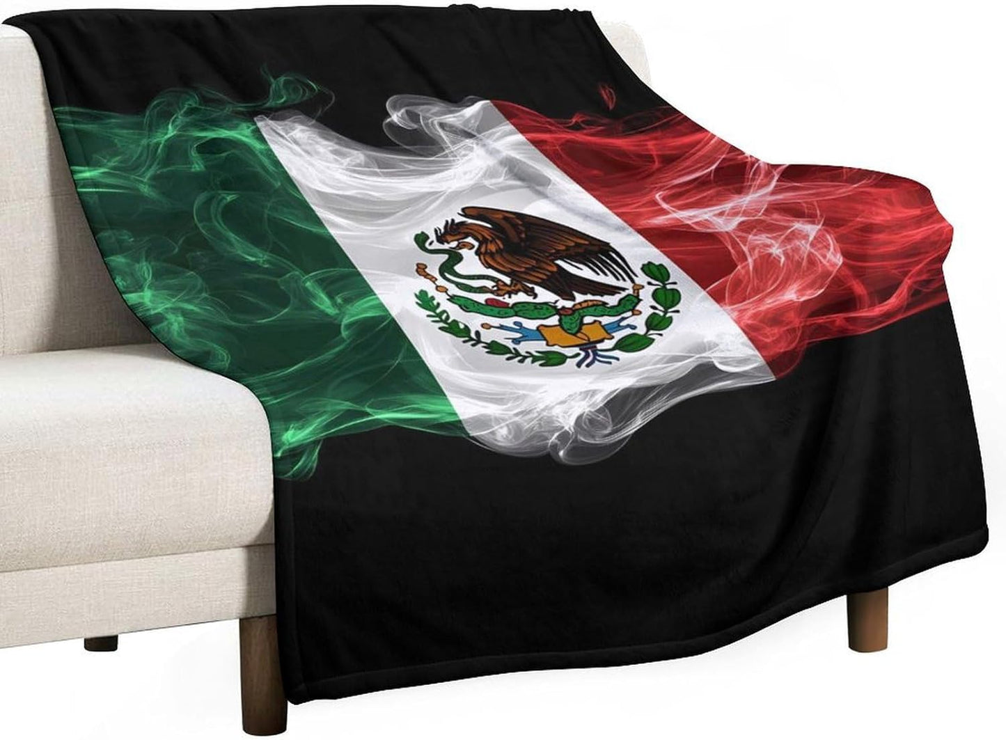 Mexico Mexican Fiag Throw Blanket for Couch Bed Plush Cozy Fuzzy Flannel Blanket for All Season 60"x80"