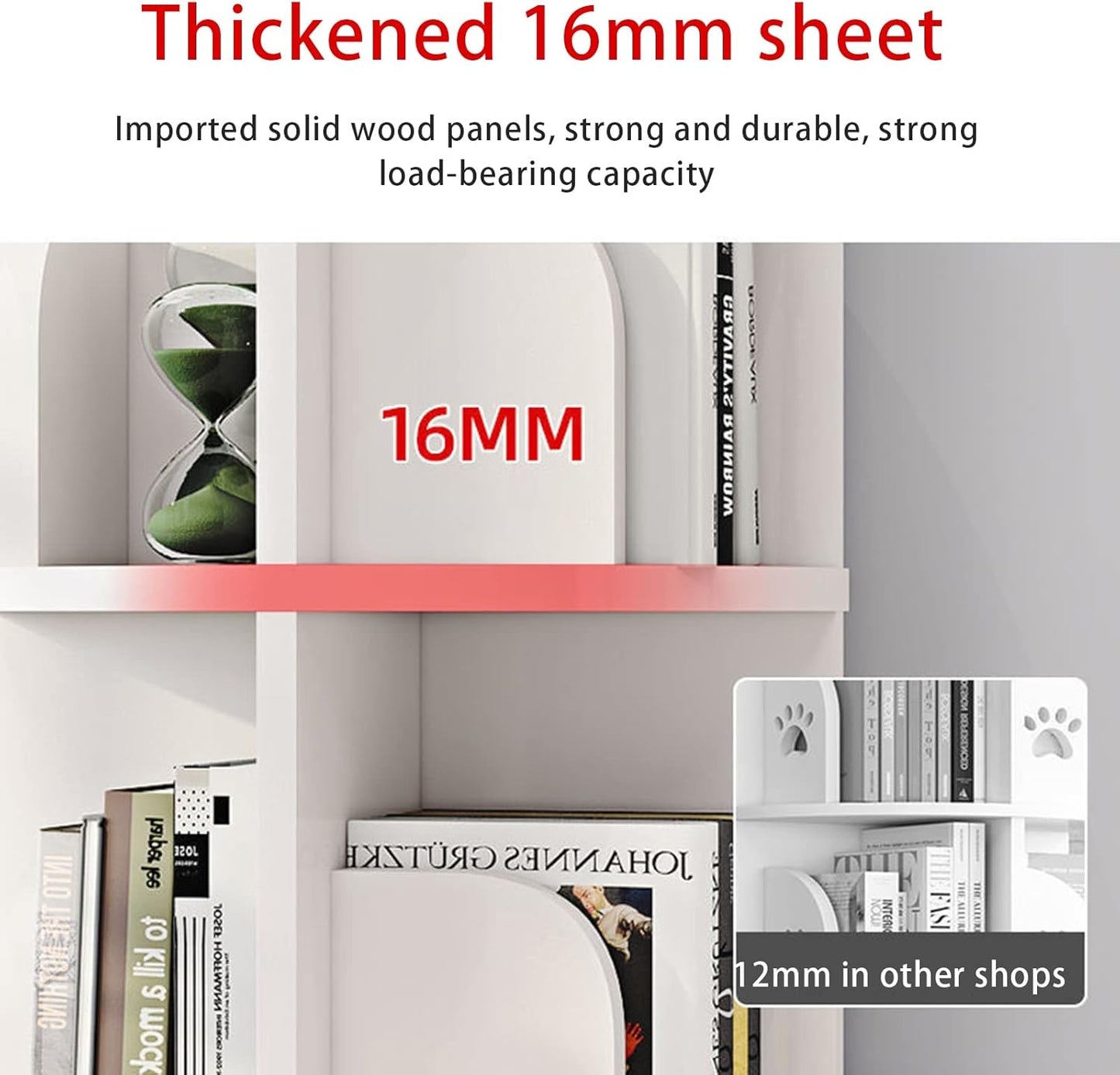 2-Tier Solid Wood Rotating Bookshelf, Space-Saving Bookcase Organizer for Student Dorms, Living Room & Office - Stylish Home Decor & Storage Solution