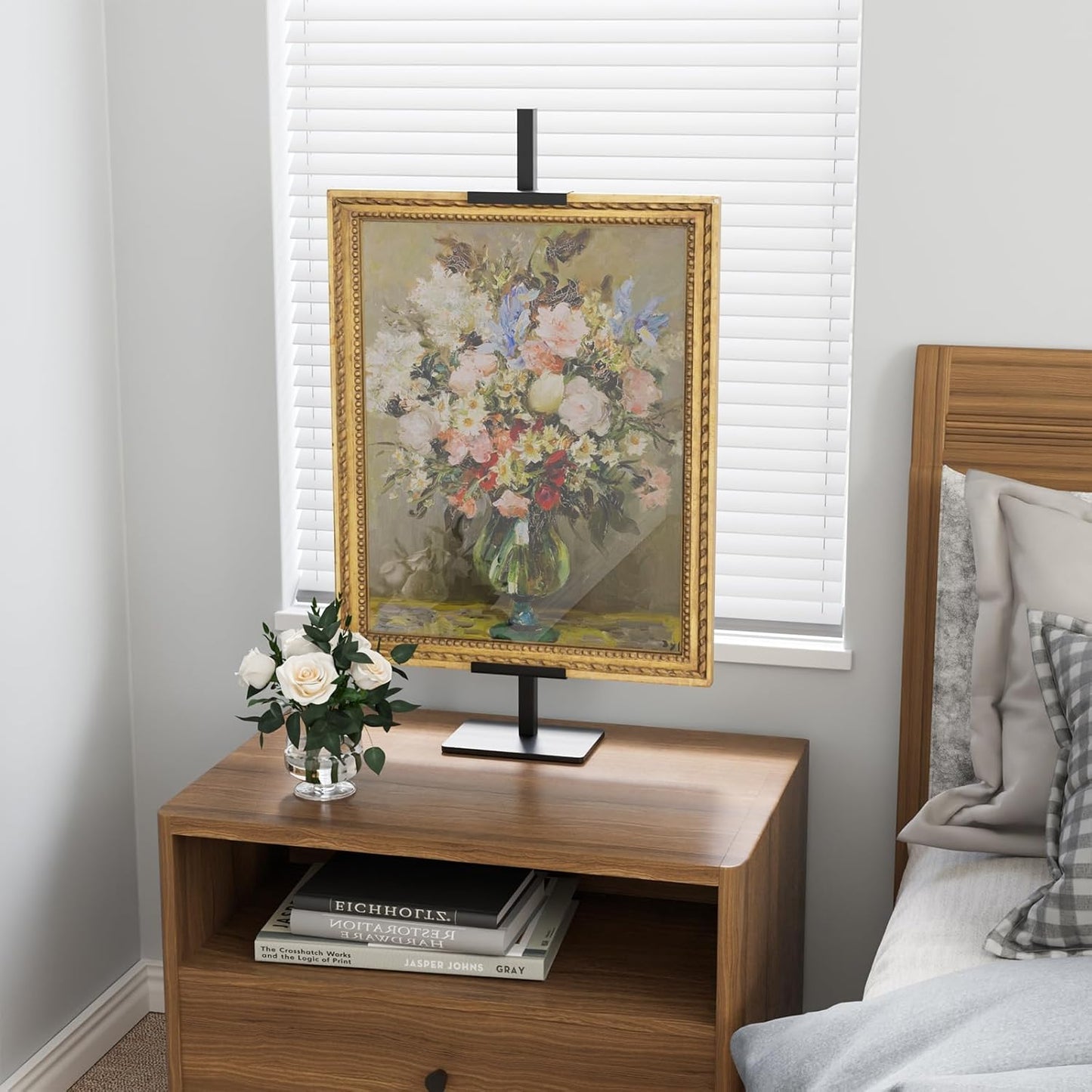 Adjustable Tabletop Picture Frame Stand, Holds Frames Up to 29" Tall, Metal Display Holder Stand for Picture Frames, Sturdy Tabletop Easel for Home, Office, Galler