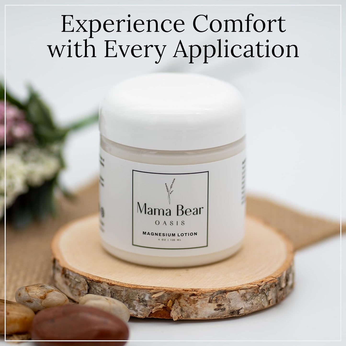 Mama Bear Oasis Lotion - Magnesium Cream - Lavender Magnesium Lotion for Foot, Hands, Legs, Toes Includes Arnica, Vitamin B6, Aloe Vera, MSM (Pack of 1)