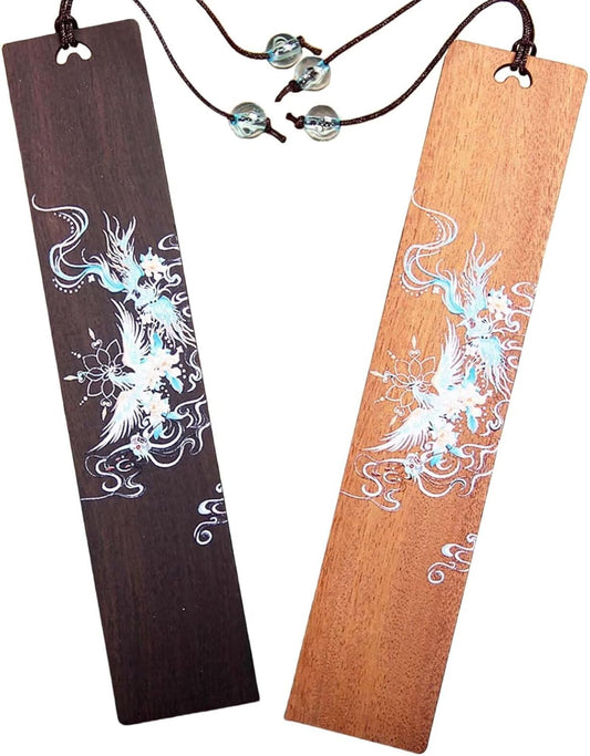 2pcs Wooden Bookmark,Handcrafted Wooden Bookmark for Reading Book Lovers, Natural Wood Vintage Bookmarks Book Accessories,Durable Page Markers for Reading Book Lovers Gift