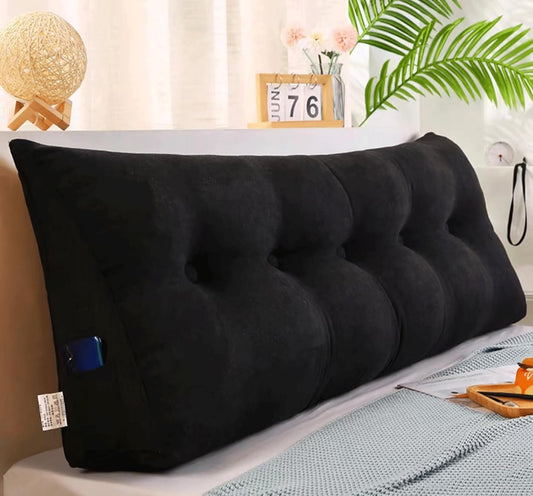 Large Triangular Headboard Pillow,Solid Color Triangle Cushion Reading Pillow,Bolster Positioning Support Wedge Pillow for Daybed Bed with Removable Cover(Size:100x20x50cm(39x7.8x20),Color:H)