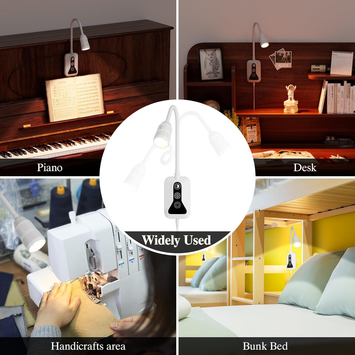 LED Wall Mounted Reading Light with Wave Sensor/Touch Switch, 5 Color & 5 Level Dimmable Touch Book Light for Reading with USB C Charging Port, Eye-Care Bedside Reading Lamp for Bed,Heaboard (White)