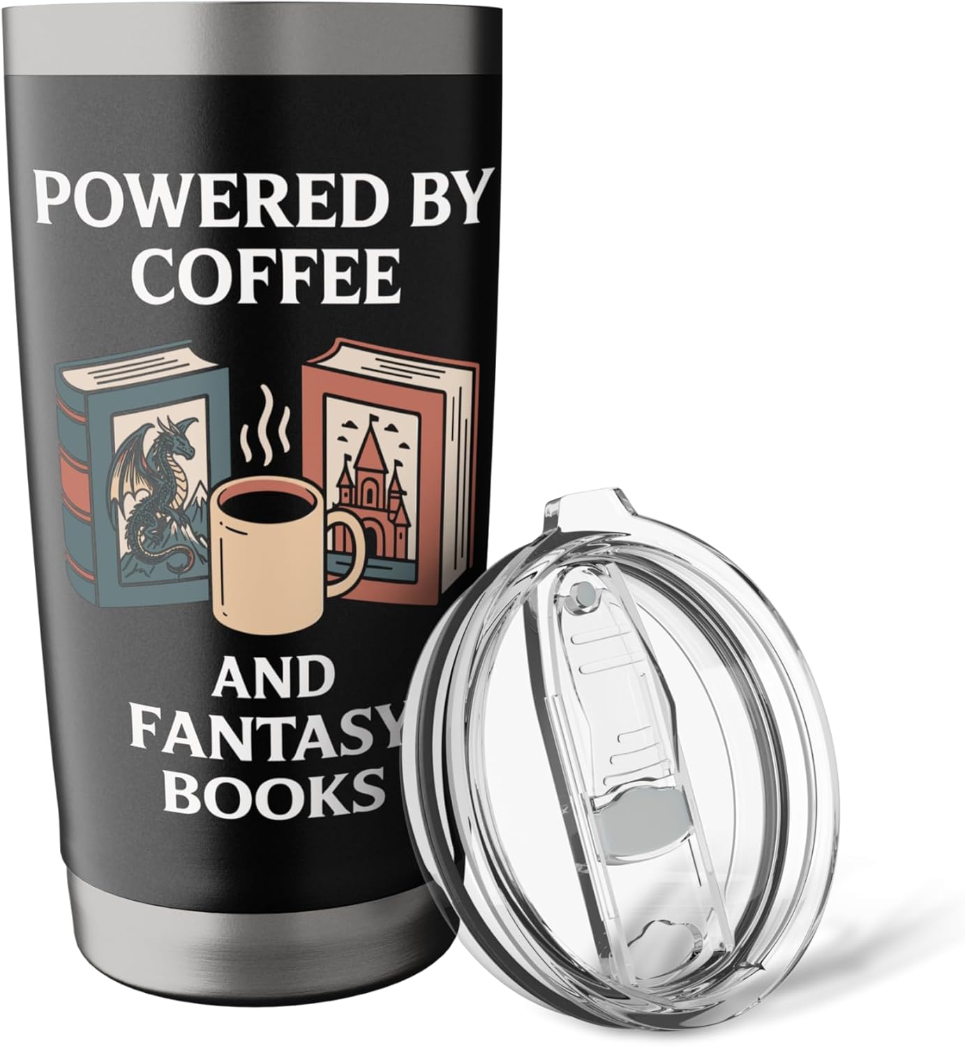 Coffee And Fantasy Books Magical Reading Time Stainless Steel Insulated Tumbler