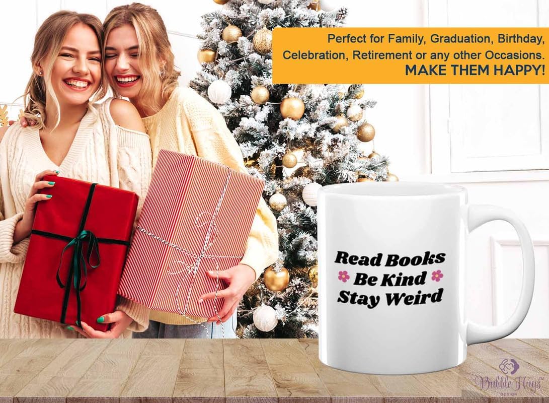 Reading Coffee Mug 11oz White - Read Books - Reader Gift Bookworm Owl Lover Cat Lover Book Lover Novelist Librarian Writer