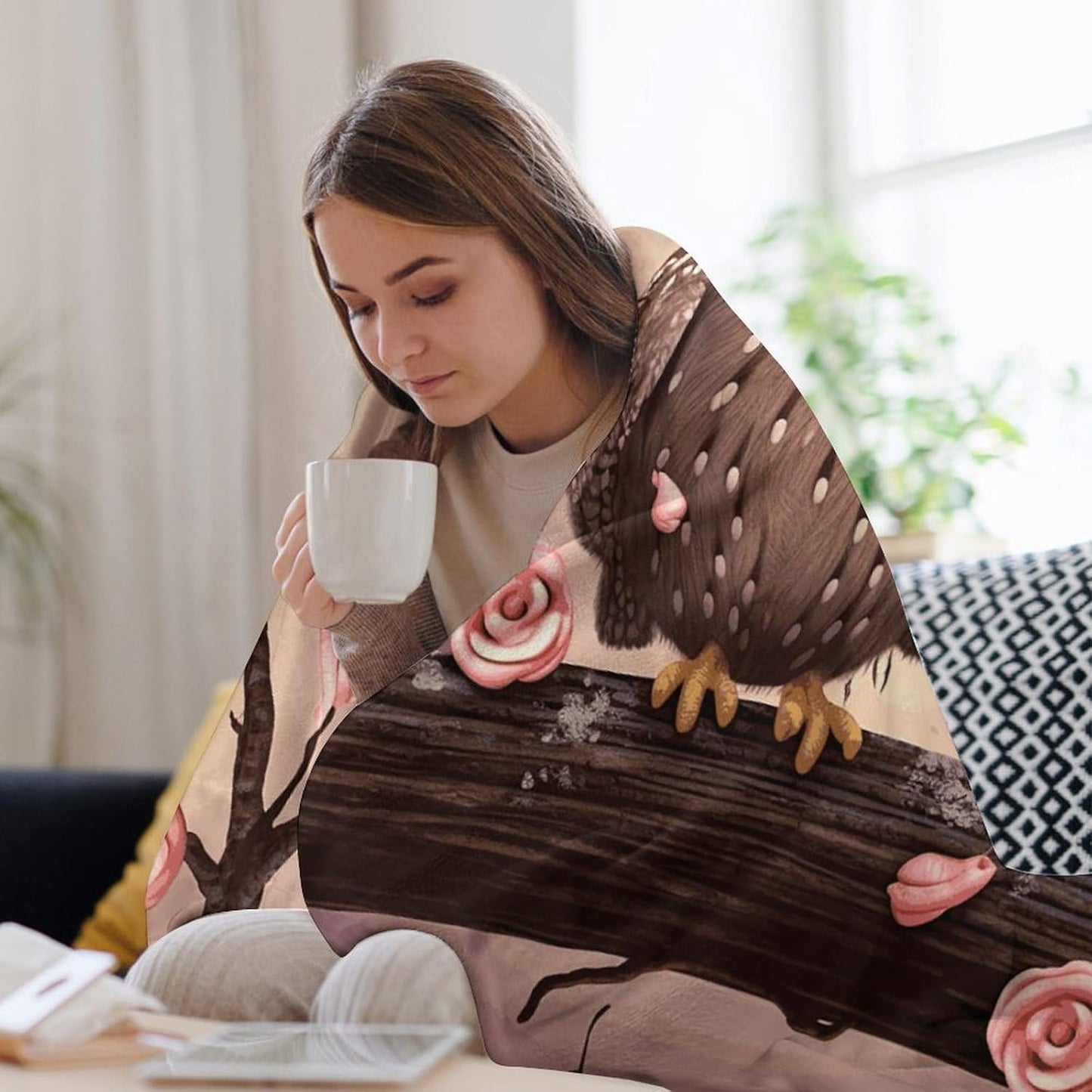 Cute Owls Throw Blanket for Couch Super Soft Warm Lightweight Throw Blankets Cozy Flannel Bed Blanket Cute Decorative Blankets for All Seasons Home Decor Gift 60"*80"（150 * 200cm）