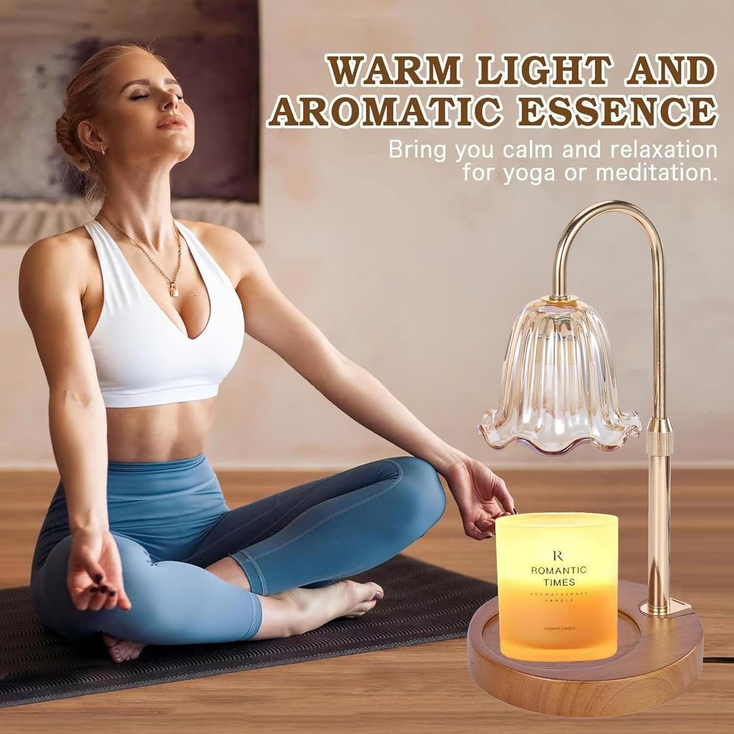 Candle Warmer Lamp with Timer Dimmer,Height Adjustable No Flame Candles Warming Light,Birthday Gifts for Women,New Home Room Decor,Wax Melt Warmer for Scented Jar Candles(2 * 50W Bulb) (1 Pack-B)