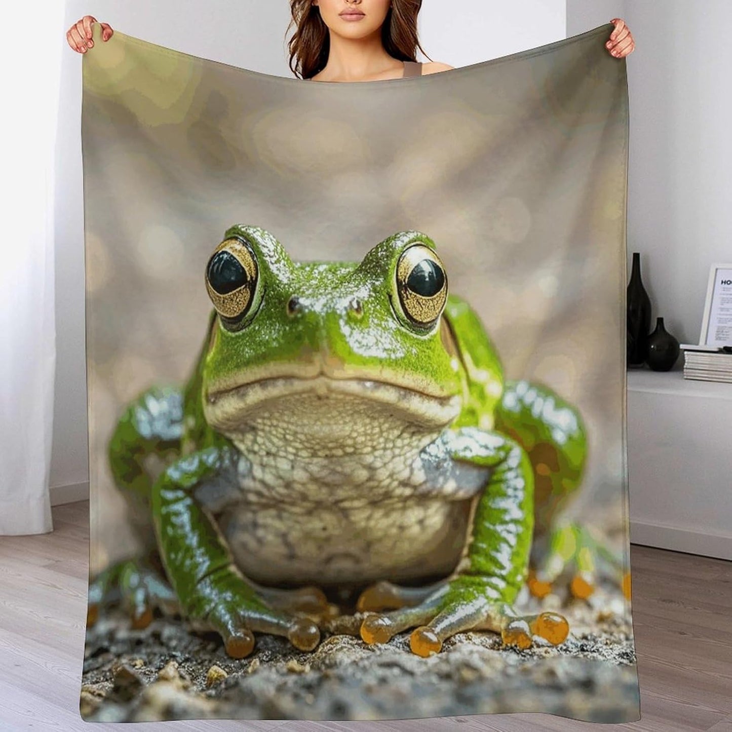 Cute Frog Blanket Super Soft Lightweight Throw Blanket Cute Cozy Warm Bed Blanket Decorative Fuzzy Blanket All-Season Home Decor Gift for Sofa Couch Living Room 40"*50" （100 * 130cm）