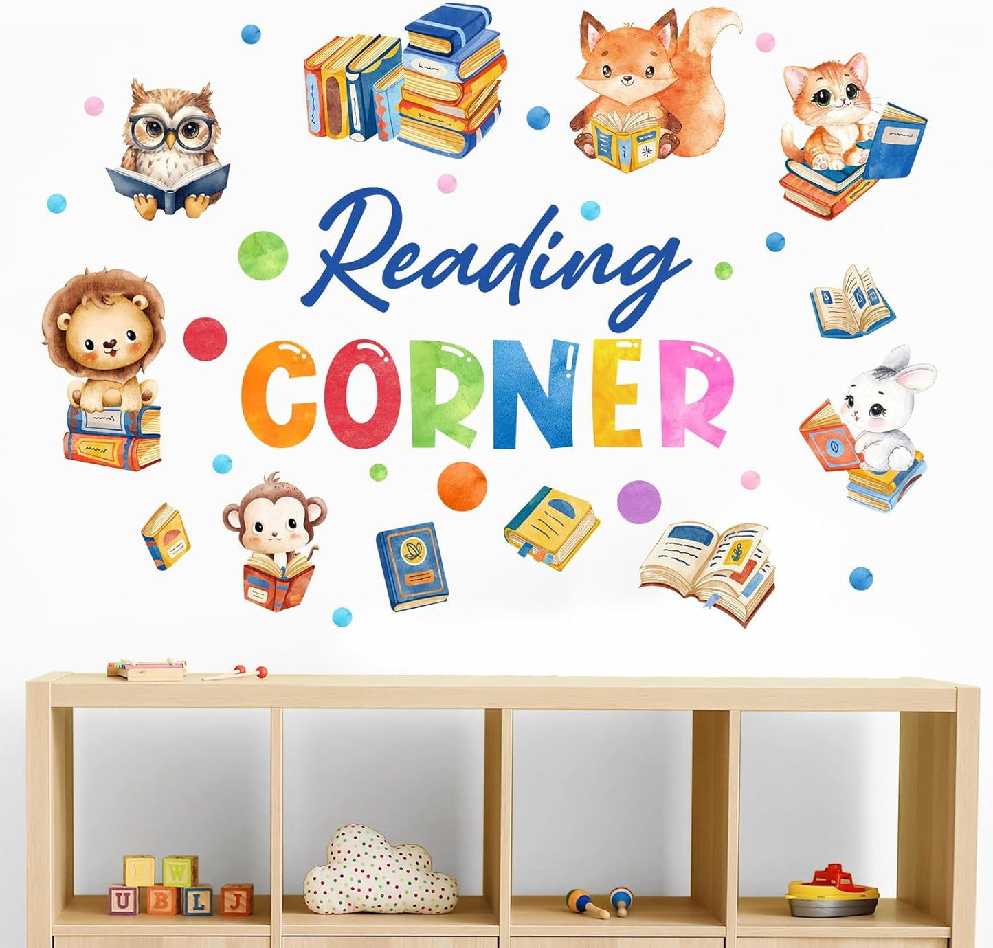 Cinrobiye Inspirational Quotes Wall Decals, Reading Cnrner Wall Art Stickers Woodland Animals Read Books Nursery Classroom Playroom Decor for Toddler Kids Reading Study Room Bedroom Daycare Preschool