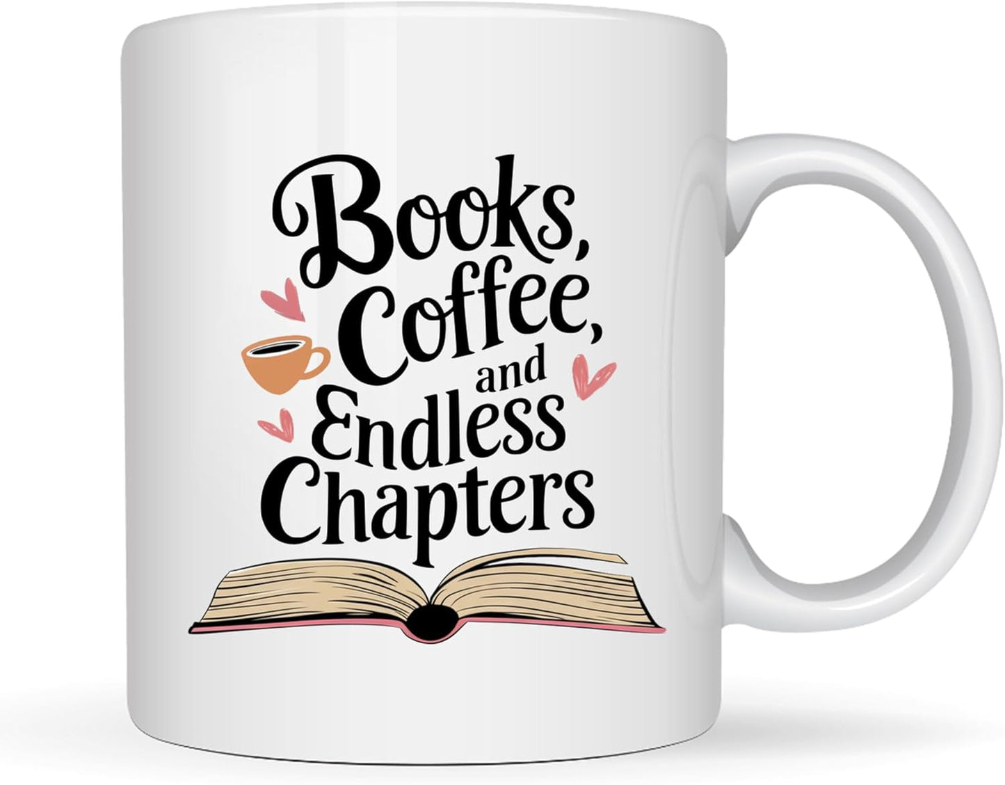 Book Lovers Coffee Mug 11oz White -Endless Chapters - Gift for Book Club Bookworm Bookish Reading Nerdy Avid Readers Women