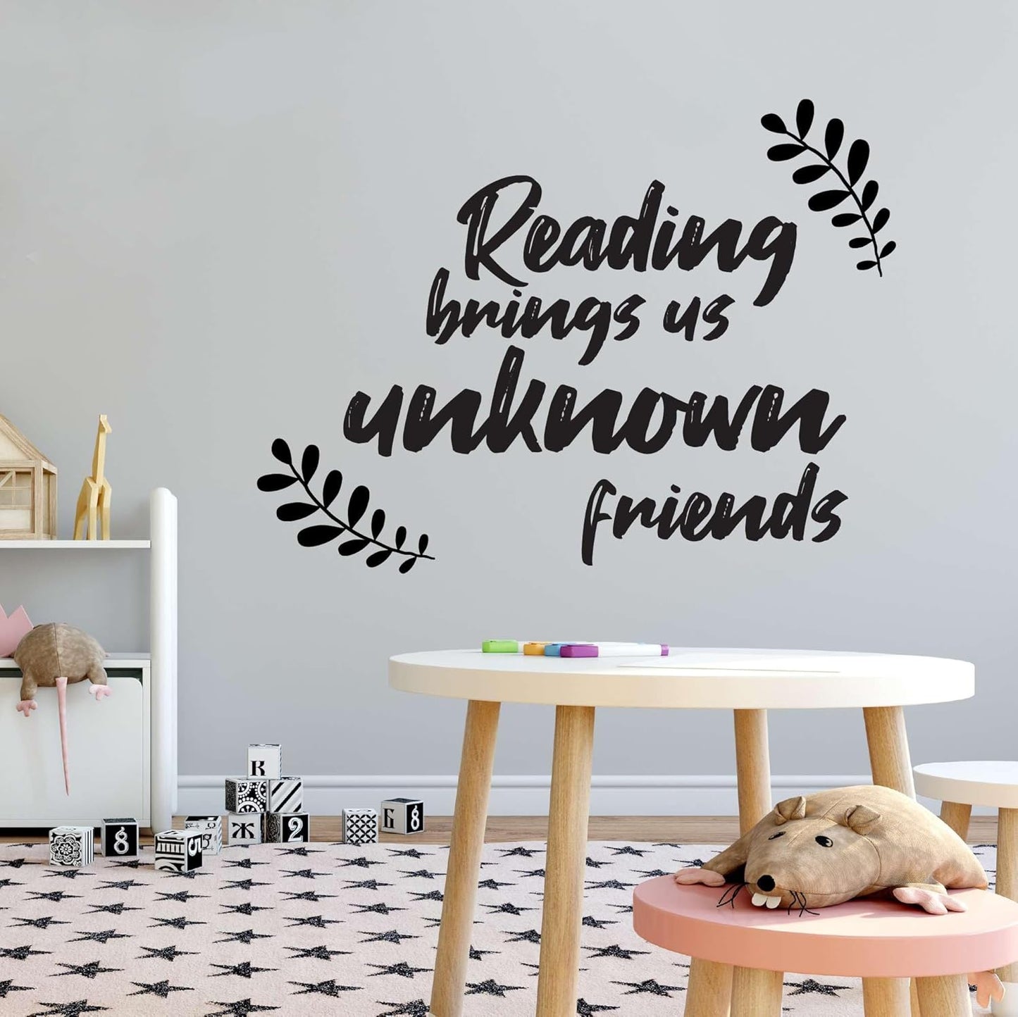 Family Reading Brings Us Unknown Friends Educational Quote Wall Decal Decoration Books Quote Book Lovers Bookish Quotes Fun Readers Lasts Years and Easily Removable - Size: 30 in(W) x 21 in(H)