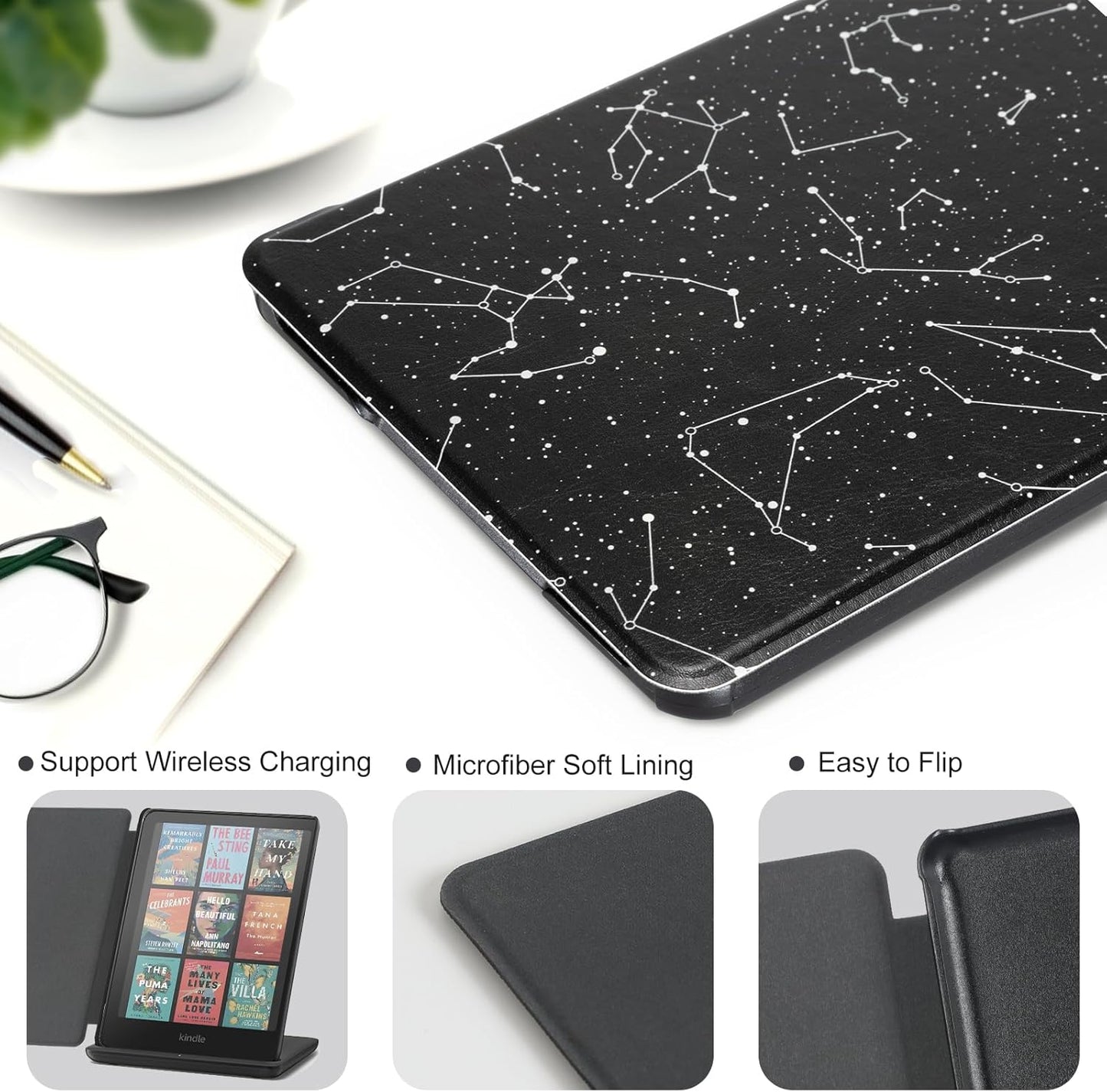 CoBak Case for 7" E-Readers - All New PU Leather Cover with Auto Sleep Wake Feature for E-Readers 2024 Released
