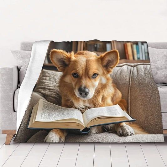 Throw Blanket for Couch Thick Soft Fleece Blankets Warm Cozy Air Conditioning Quilt All Seasons Reading Dog Blanket Lightweight Flannel Fuzzy Blankets for Bed Couch Living Room Sofa 80"x60"